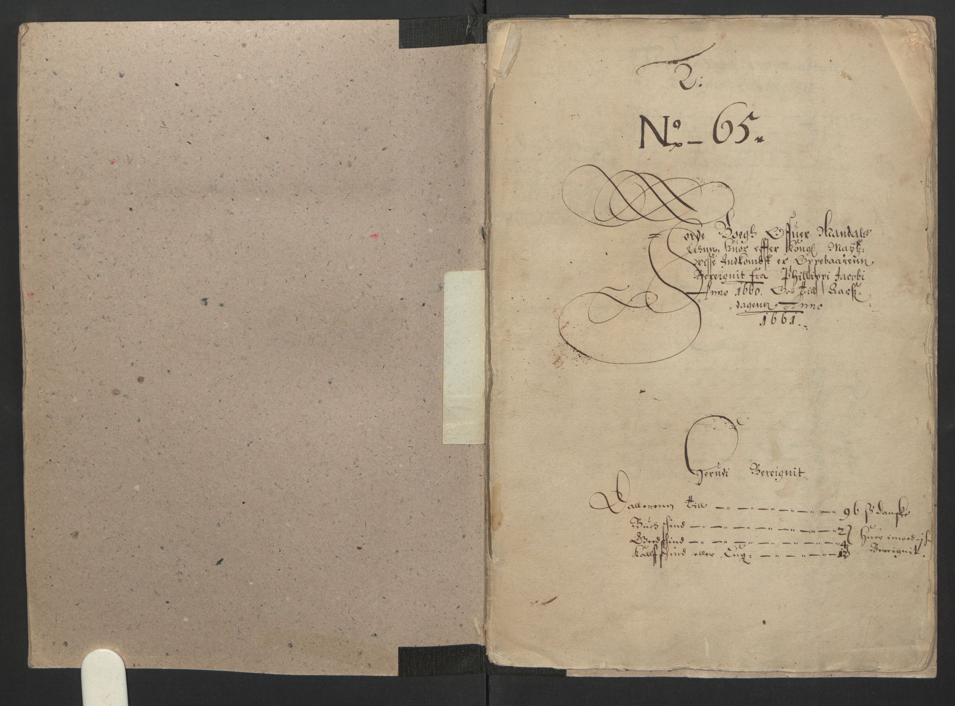Rentekammeret inntil 1814, Realistisk ordnet avdeling, RA/EA-4070/L/L0021/0001: Agder lagdømme: / Kronens jordebok. Mandal len, 1661