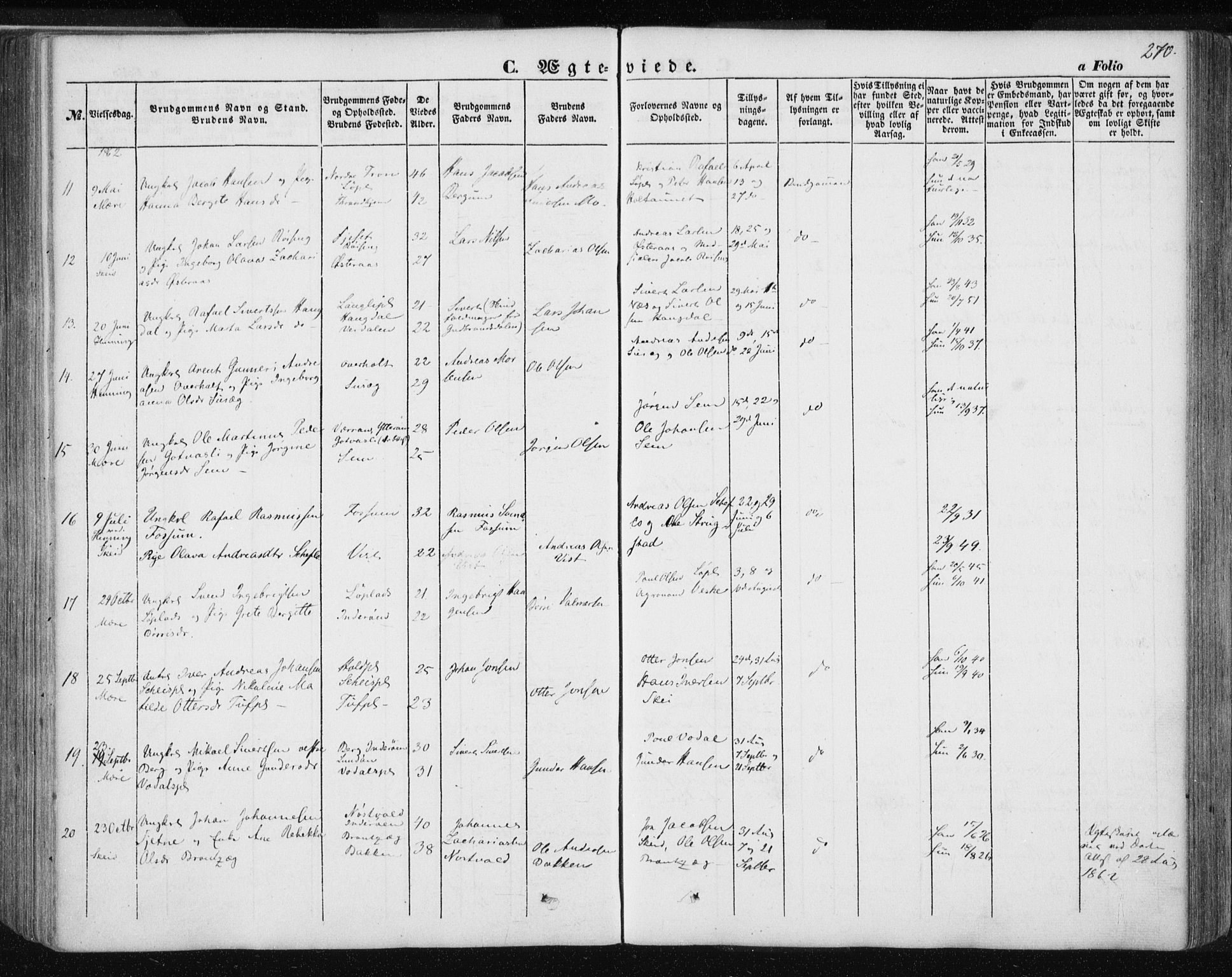 Ministerialprotokoller, klokkerbøker og fødselsregistre - Nord-Trøndelag, SAT/A-1458/735/L0342: Ministerialbok nr. 735A07 /1, 1849-1862, s. 270