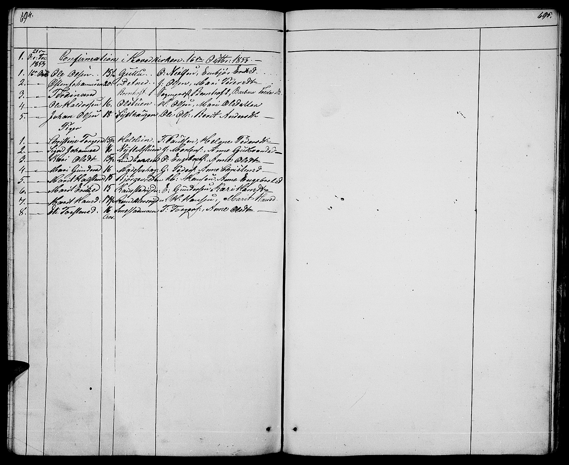 Ringebu prestekontor, SAH/PREST-082/H/Ha/Hab/L0002: Klokkerbok nr. 2, 1839-1853, s. 694-695