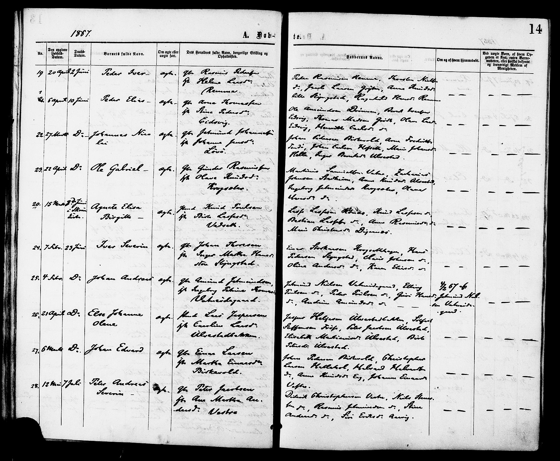 Ministerialprotokoller, klokkerbøker og fødselsregistre - Møre og Romsdal, AV/SAT-A-1454/525/L0373: Ministerialbok nr. 525A03, 1864-1879, s. 14