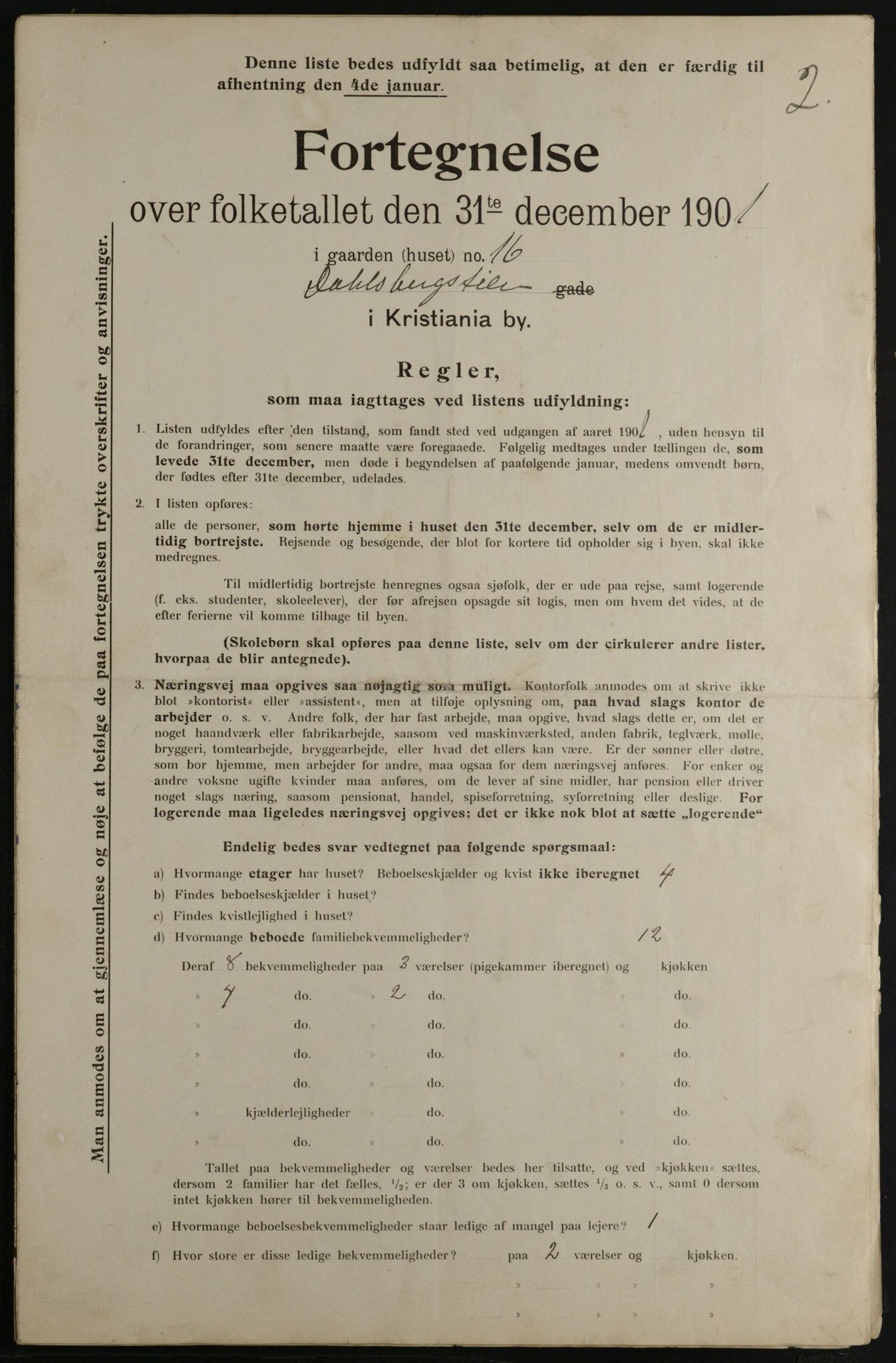 OBA, Kommunal folketelling 31.12.1901 for Kristiania kjøpstad, 1901, s. 2307