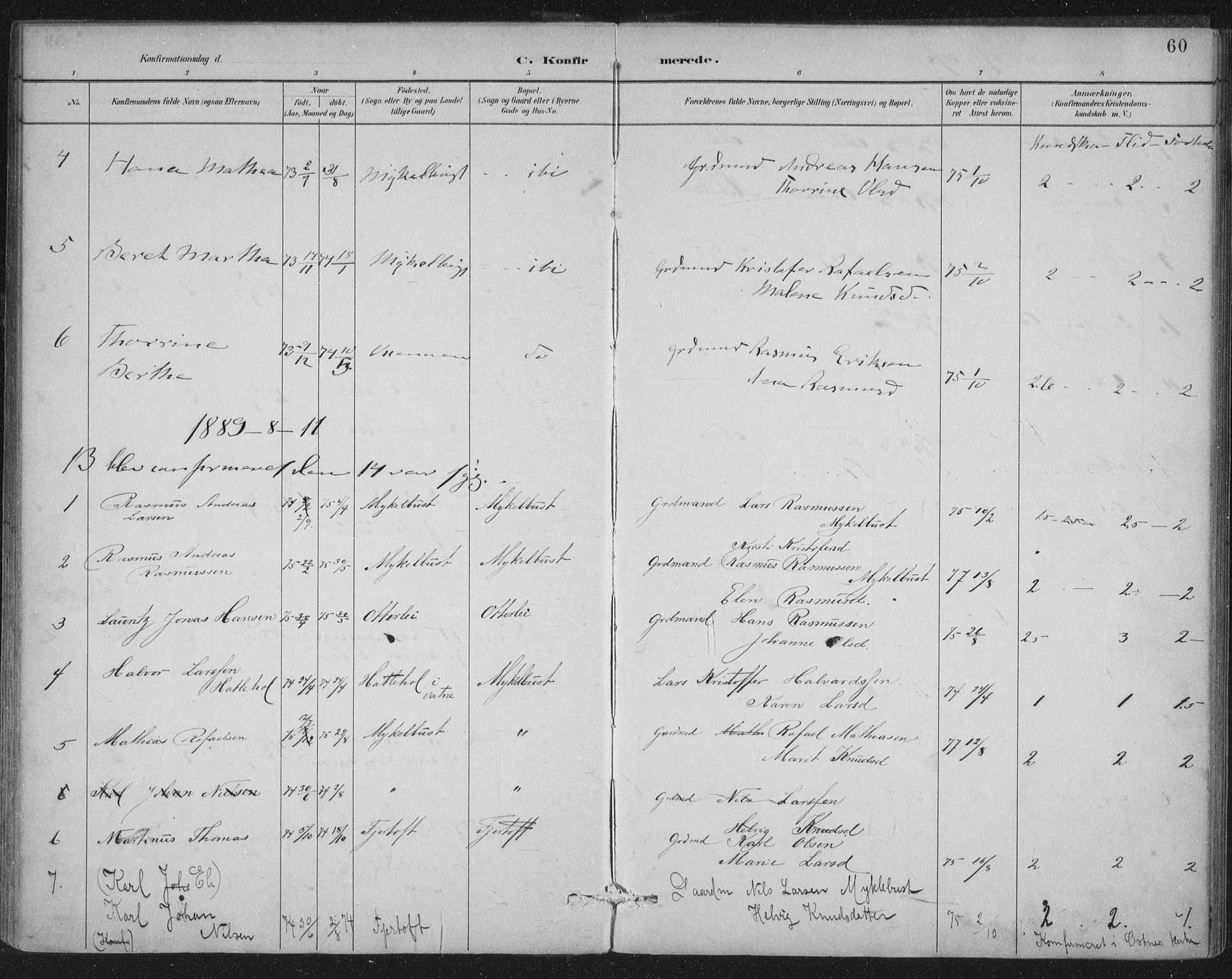 Ministerialprotokoller, klokkerbøker og fødselsregistre - Møre og Romsdal, AV/SAT-A-1454/538/L0522: Ministerialbok nr. 538A01, 1884-1913, s. 60