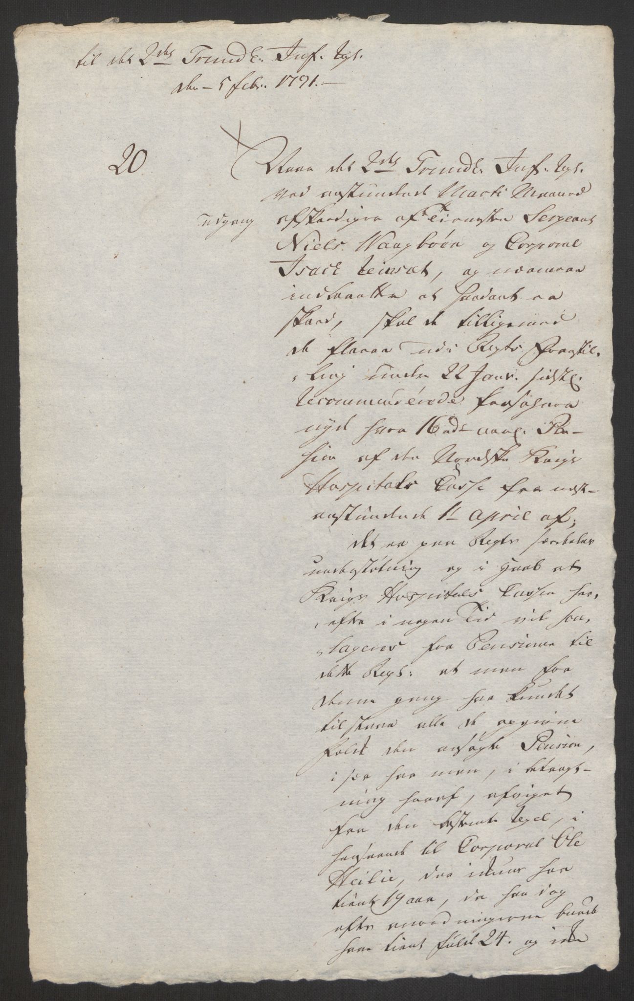 Forsvaret, Den norske kvesthuskasse/krigshospitalkasse, AV/RA-RAFA-1887/F/Fa/L0008: Konsepter, 1790-1793, s. 378