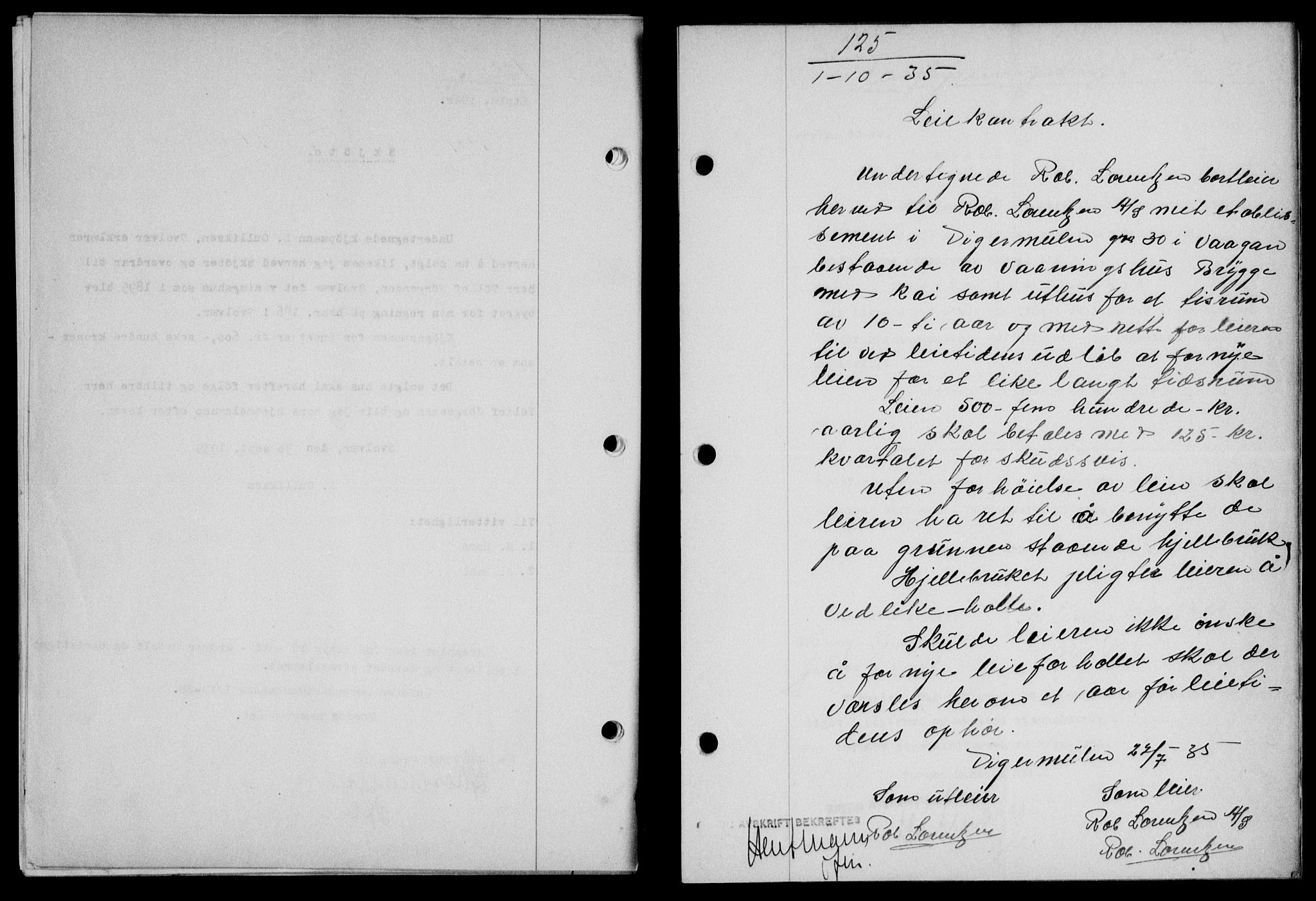 Lofoten sorenskriveri, SAT/A-0017/1/2/2C/L0032b: Pantebok nr. 32b, 1935-1935, Tingl.dato: 01.10.1935