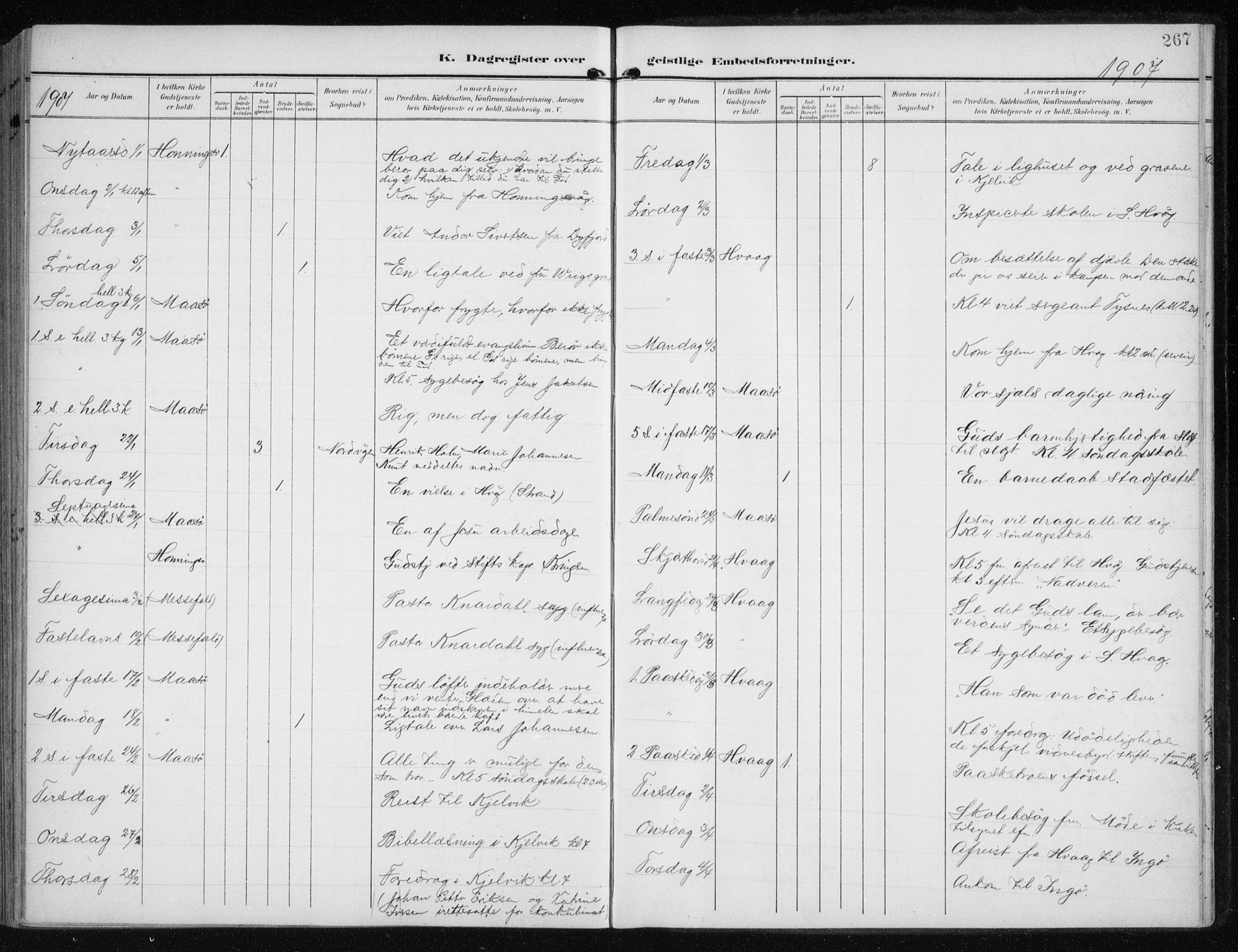 Måsøy sokneprestkontor, AV/SATØ-S-1348/H/Ha/L0009kirke: Ministerialbok nr. 9, 1903-1914, s. 267