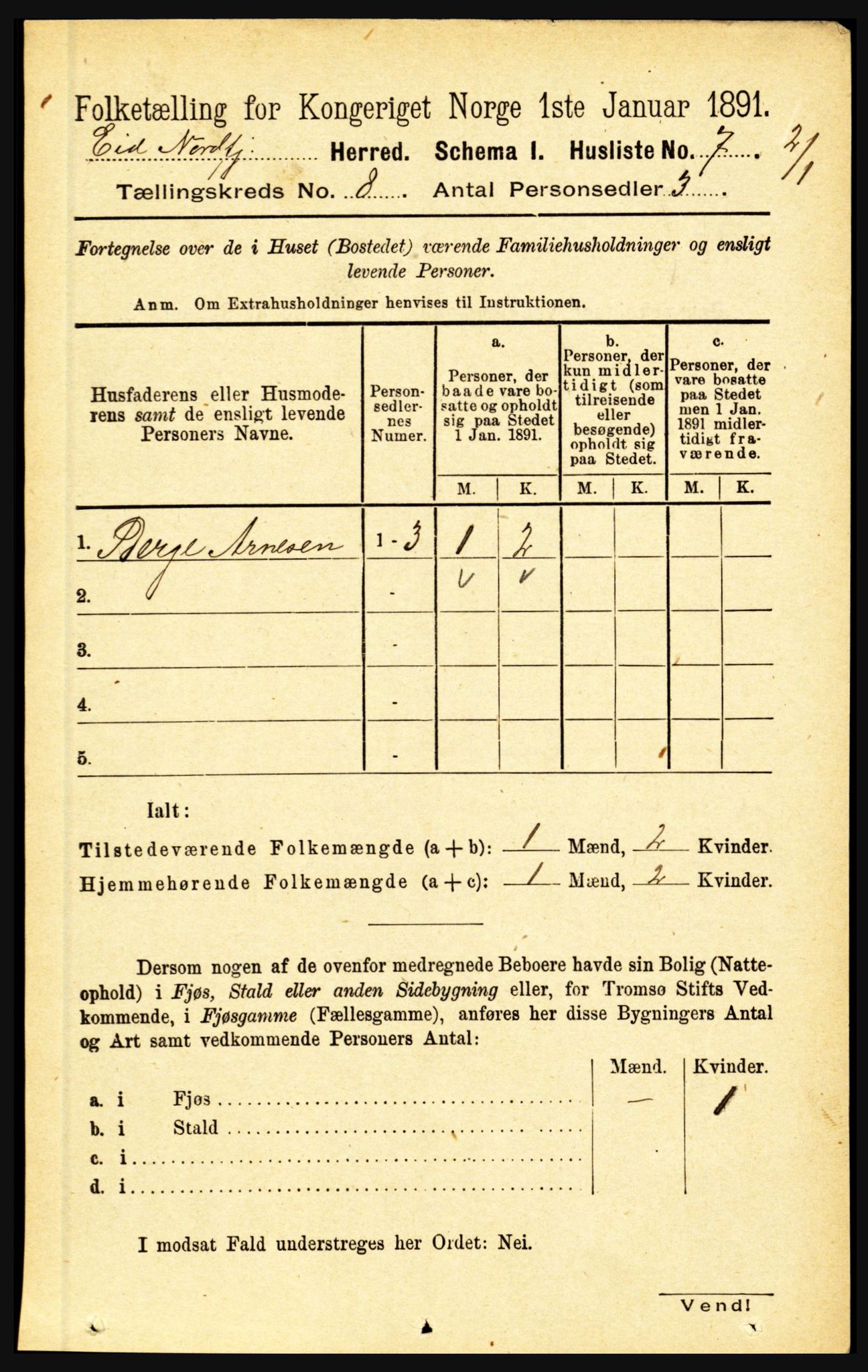 RA, Folketelling 1891 for 1443 Eid herred, 1891, s. 1955