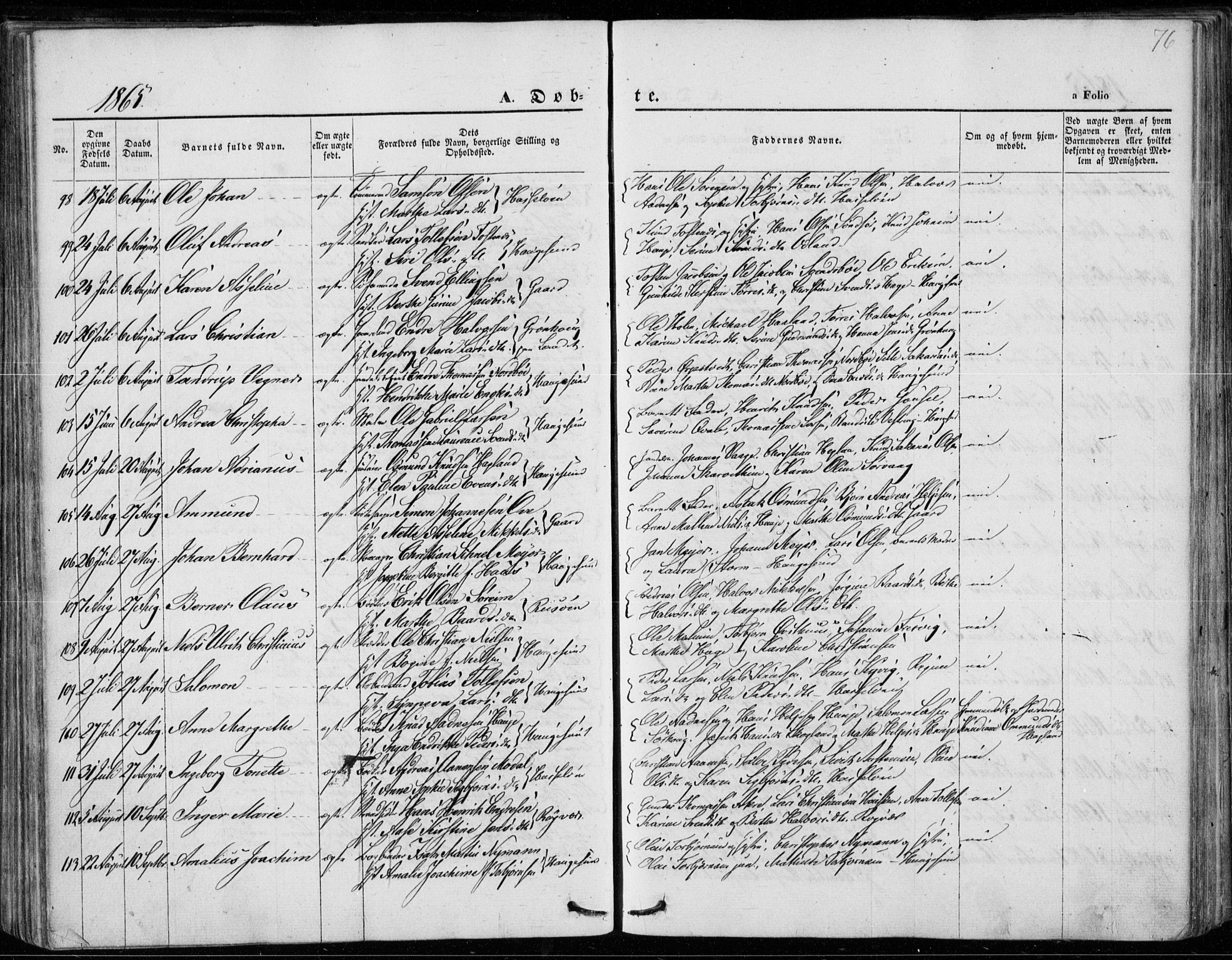 Torvastad sokneprestkontor, AV/SAST-A -101857/H/Ha/Haa/L0011: Ministerialbok nr. A 11, 1857-1866, s. 76