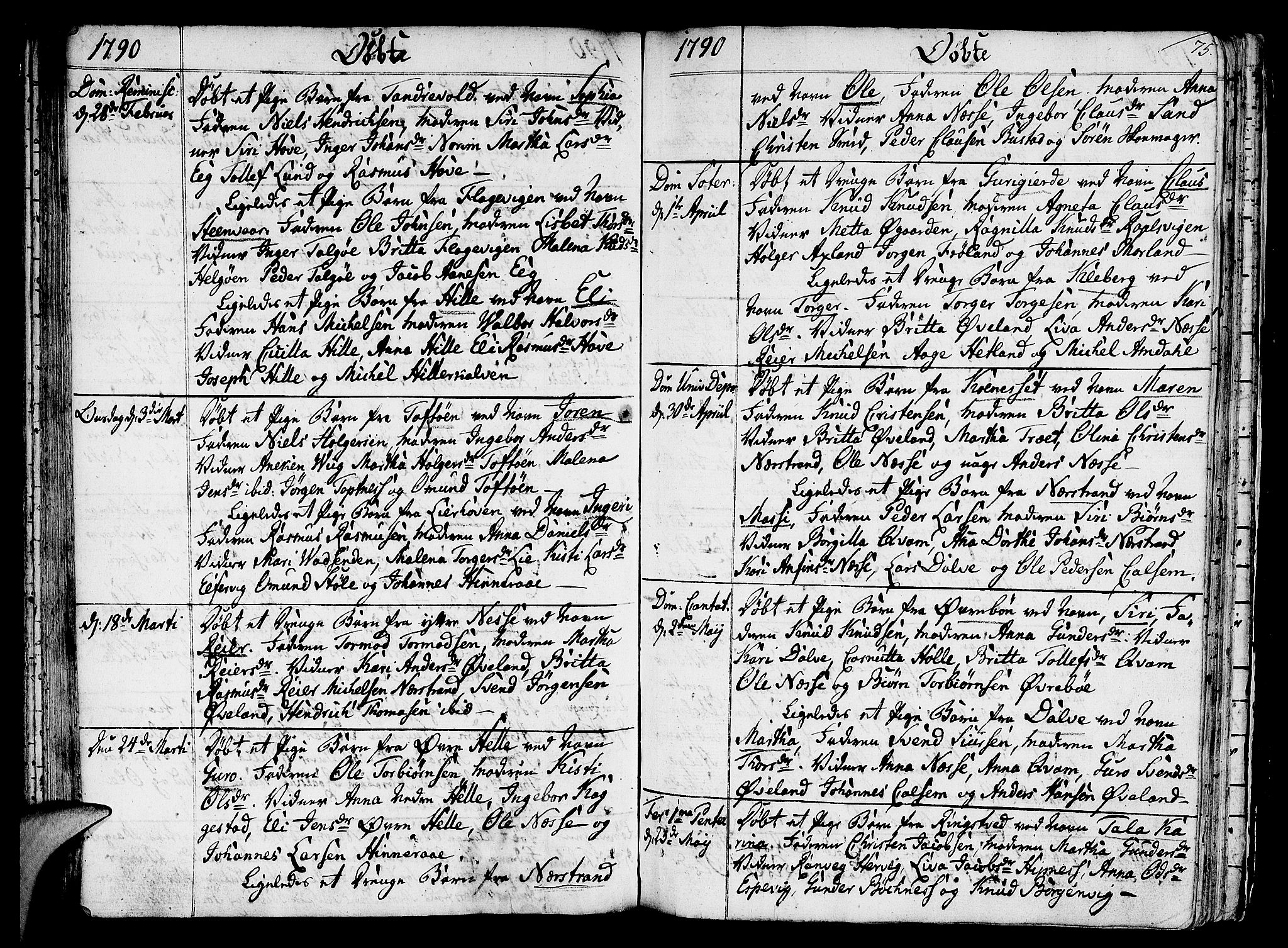 Nedstrand sokneprestkontor, AV/SAST-A-101841/01/IV: Ministerialbok nr. A 4, 1779-1795, s. 75