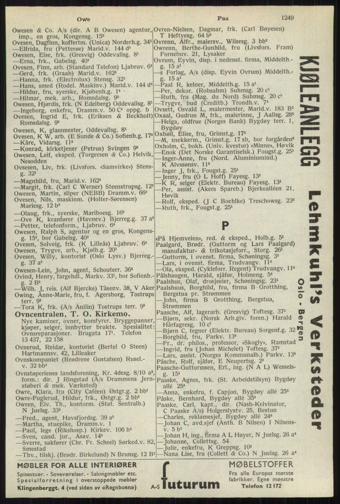 Kristiania/Oslo adressebok, PUBL/-, 1941, s. 1249