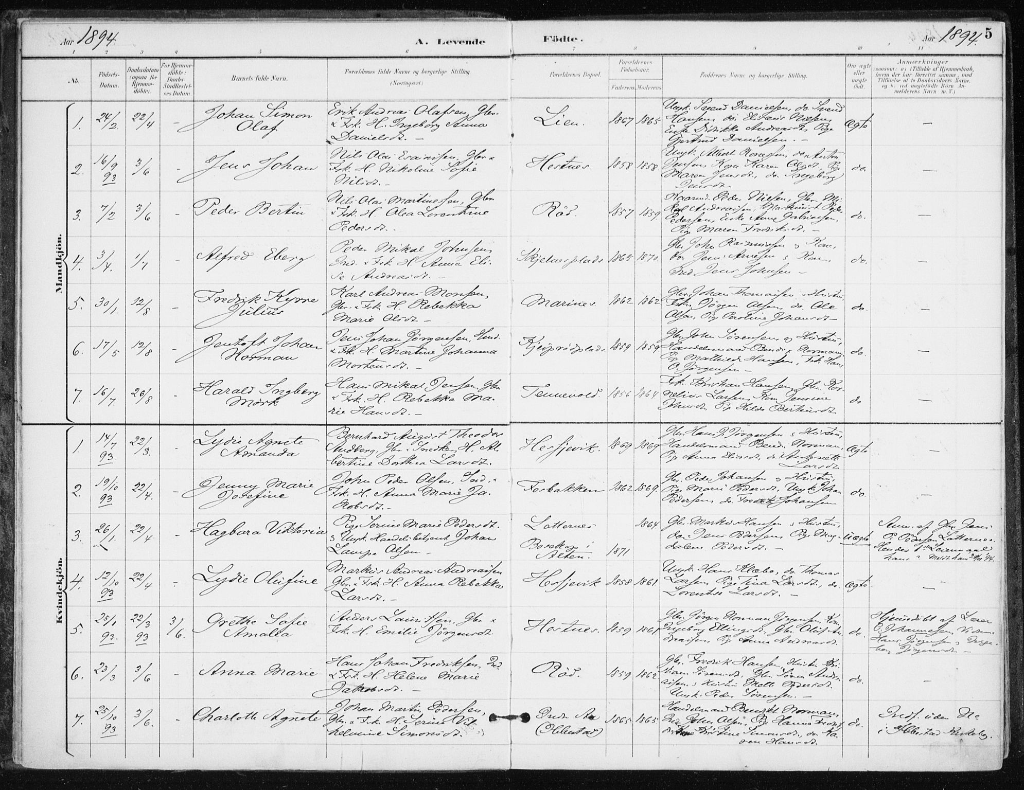Salangen sokneprestembete, AV/SATØ-S-1324/H/Ha/L0001kirke: Ministerialbok nr. 1, 1893-1911, s. 5