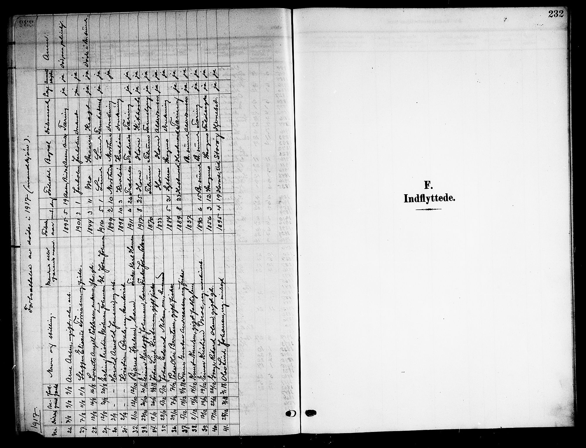 Ministerialprotokoller, klokkerbøker og fødselsregistre - Nordland, AV/SAT-A-1459/813/L0214: Klokkerbok nr. 813C06, 1904-1917, s. 232