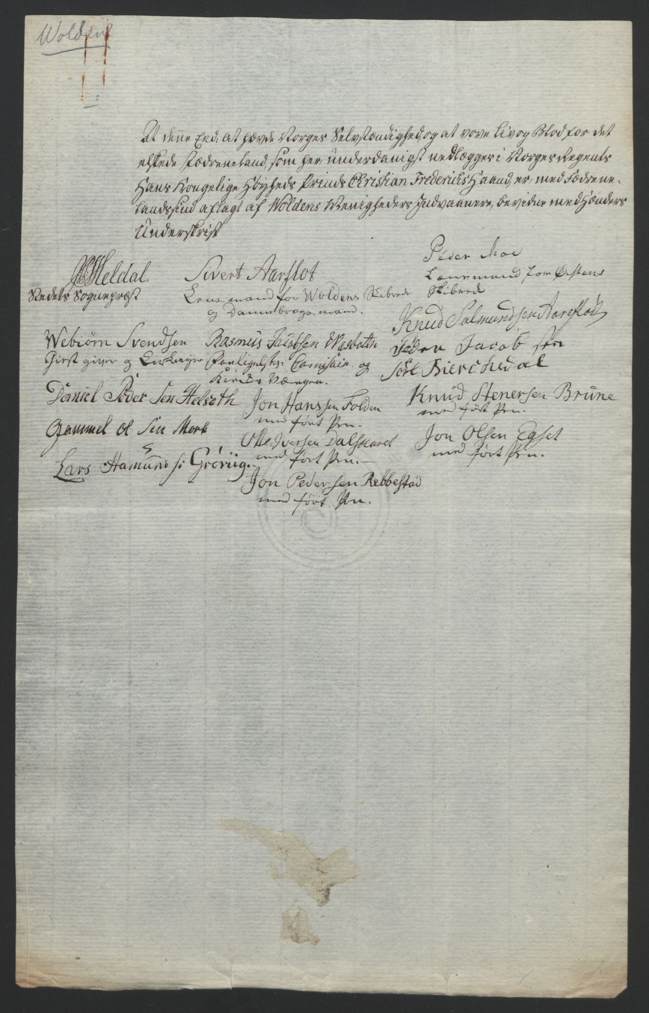 Statsrådssekretariatet, RA/S-1001/D/Db/L0008: Fullmakter for Eidsvollsrepresentantene i 1814. , 1814, s. 416
