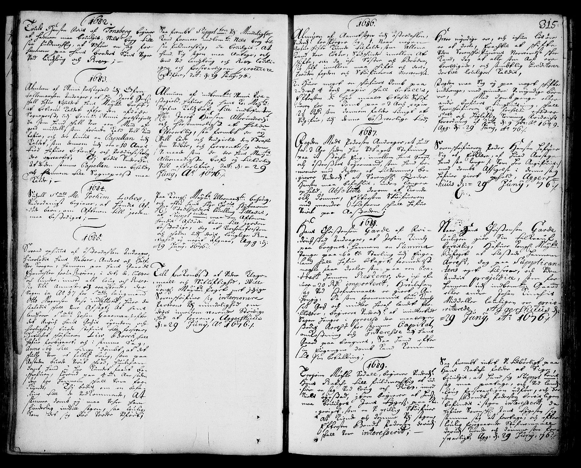 Stattholderembetet 1572-1771, AV/RA-EA-2870/Ad/L0003: Supplikasjons- og resolusjonsprotokoll, 1671-1682, s. 314b-315a