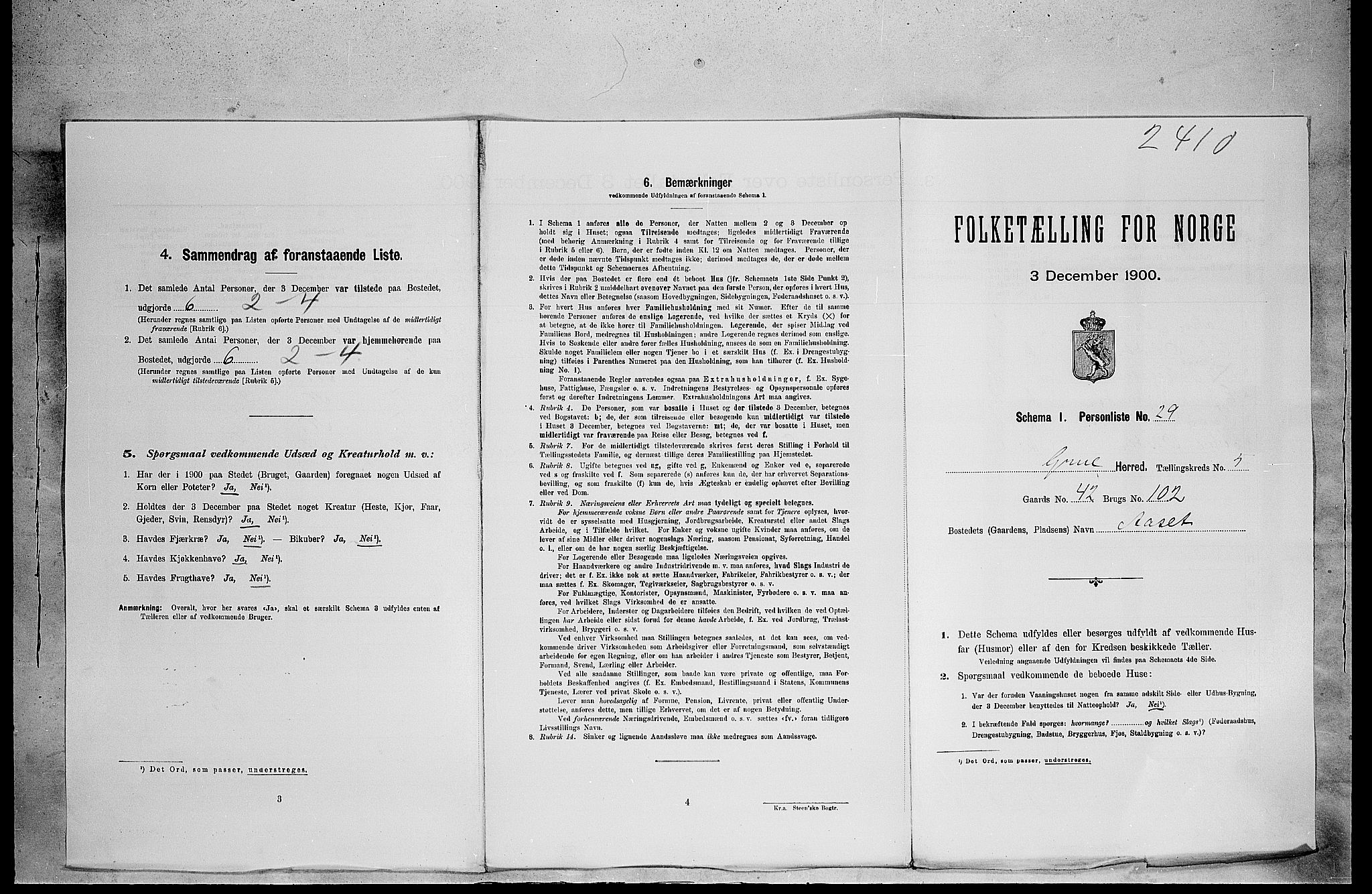 SAH, Folketelling 1900 for 0423 Grue herred, 1900, s. 981