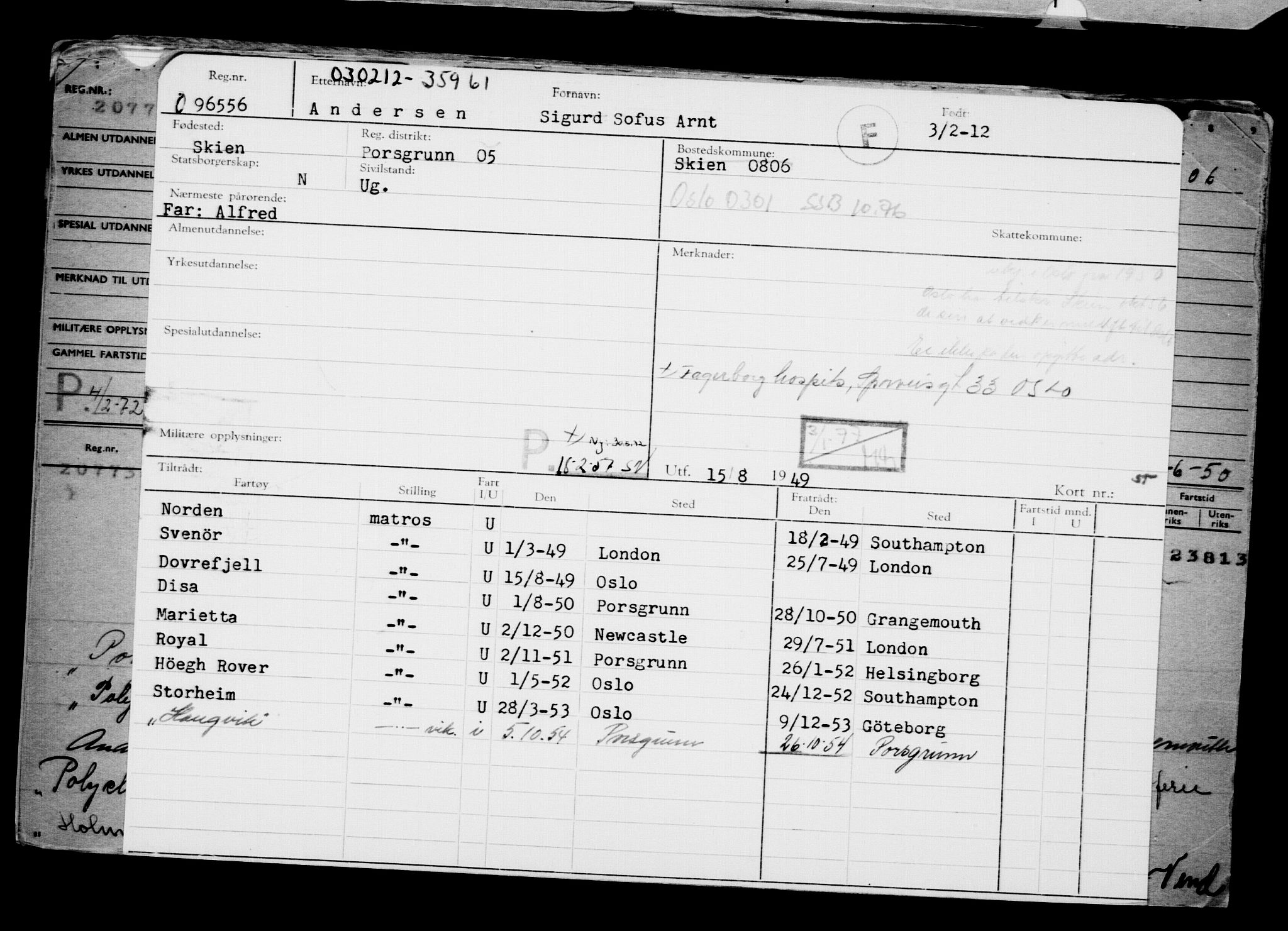 Direktoratet for sjømenn, AV/RA-S-3545/G/Gb/L0102: Hovedkort, 1912, s. 543