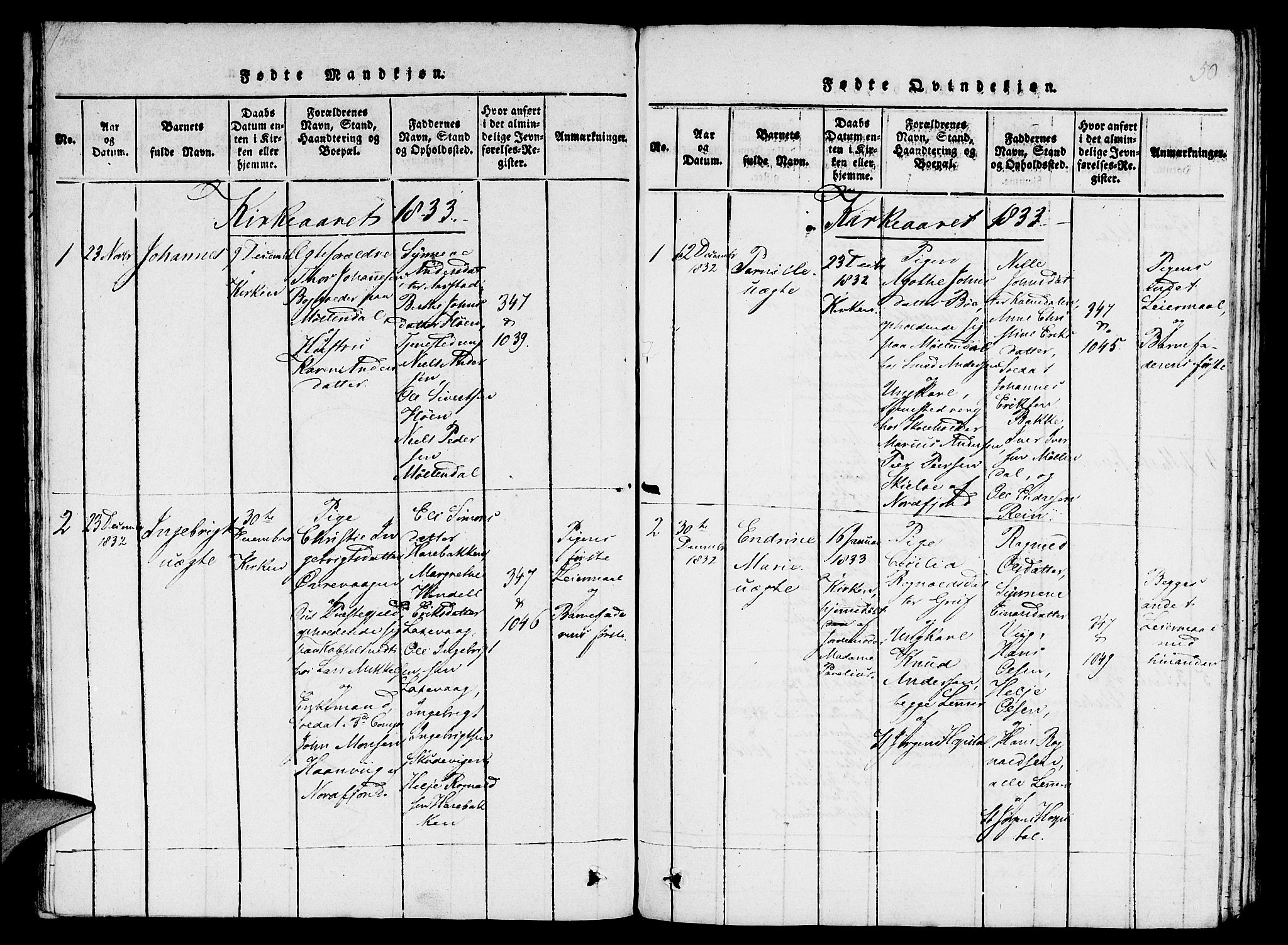 St. Jørgens hospital og Årstad sokneprestembete, AV/SAB-A-99934: Klokkerbok nr. A 1, 1816-1843, s. 50