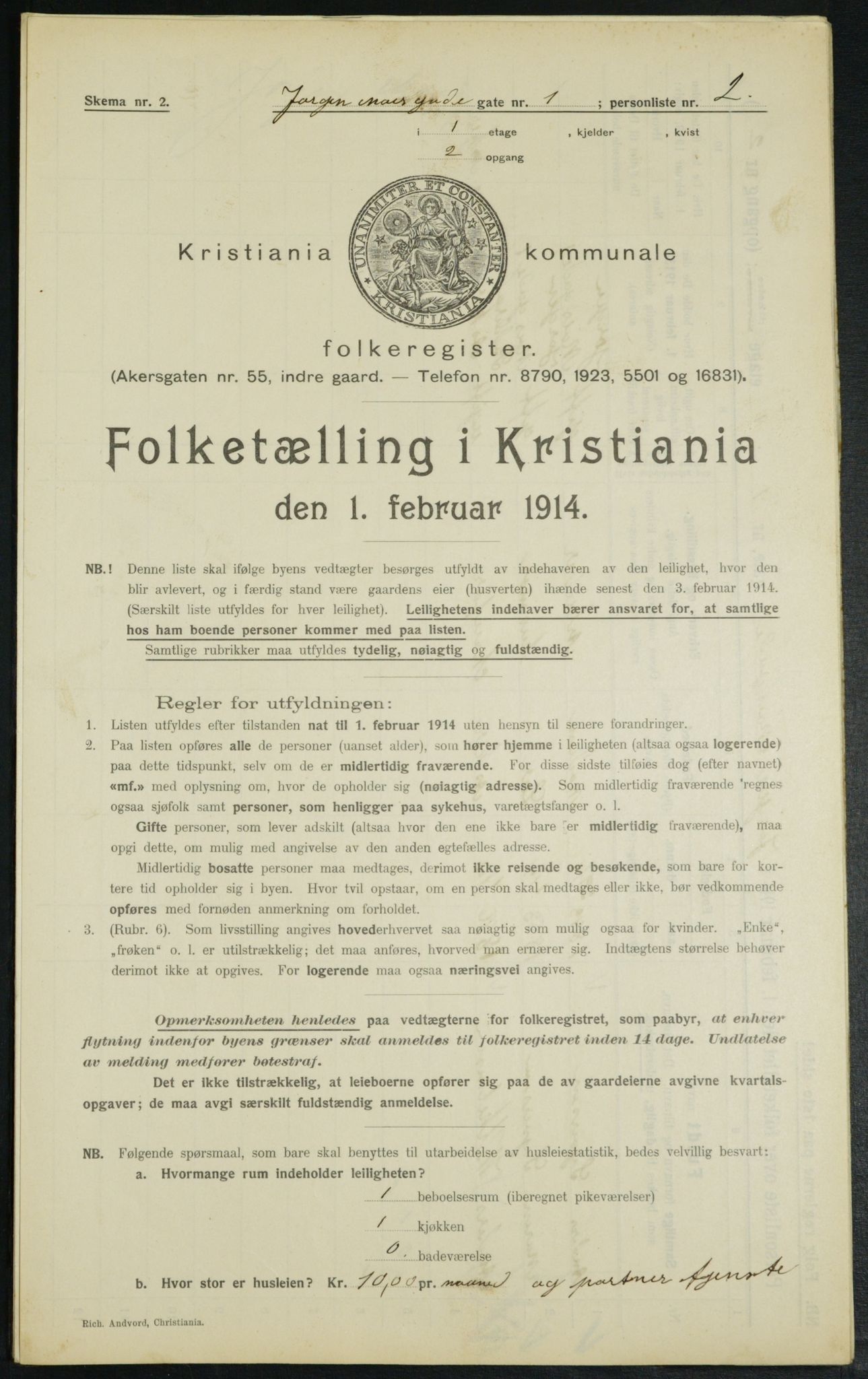 OBA, Kommunal folketelling 1.2.1914 for Kristiania, 1914, s. 47683