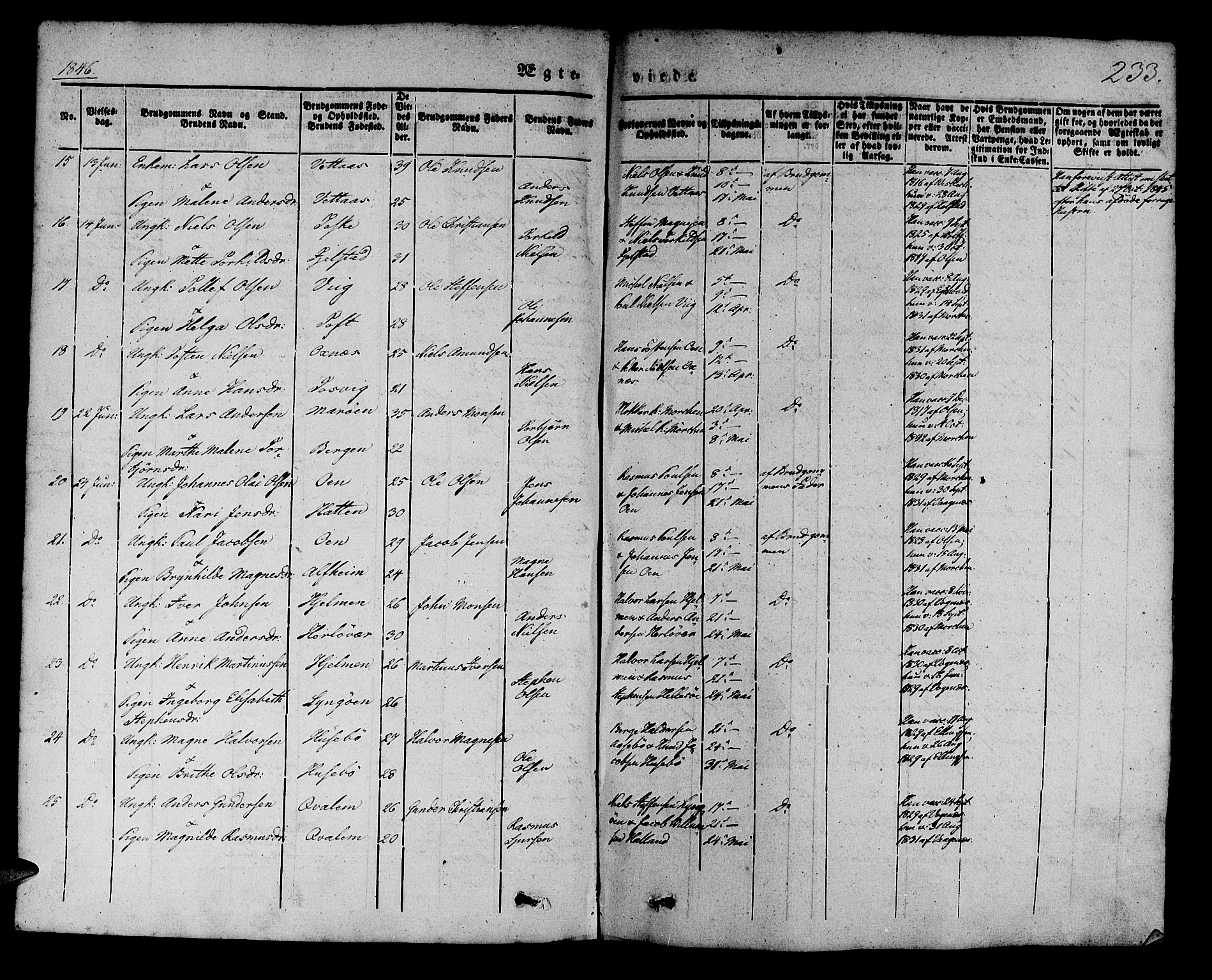 Manger sokneprestembete, AV/SAB-A-76801/H/Haa: Ministerialbok nr. A 5, 1839-1848, s. 233