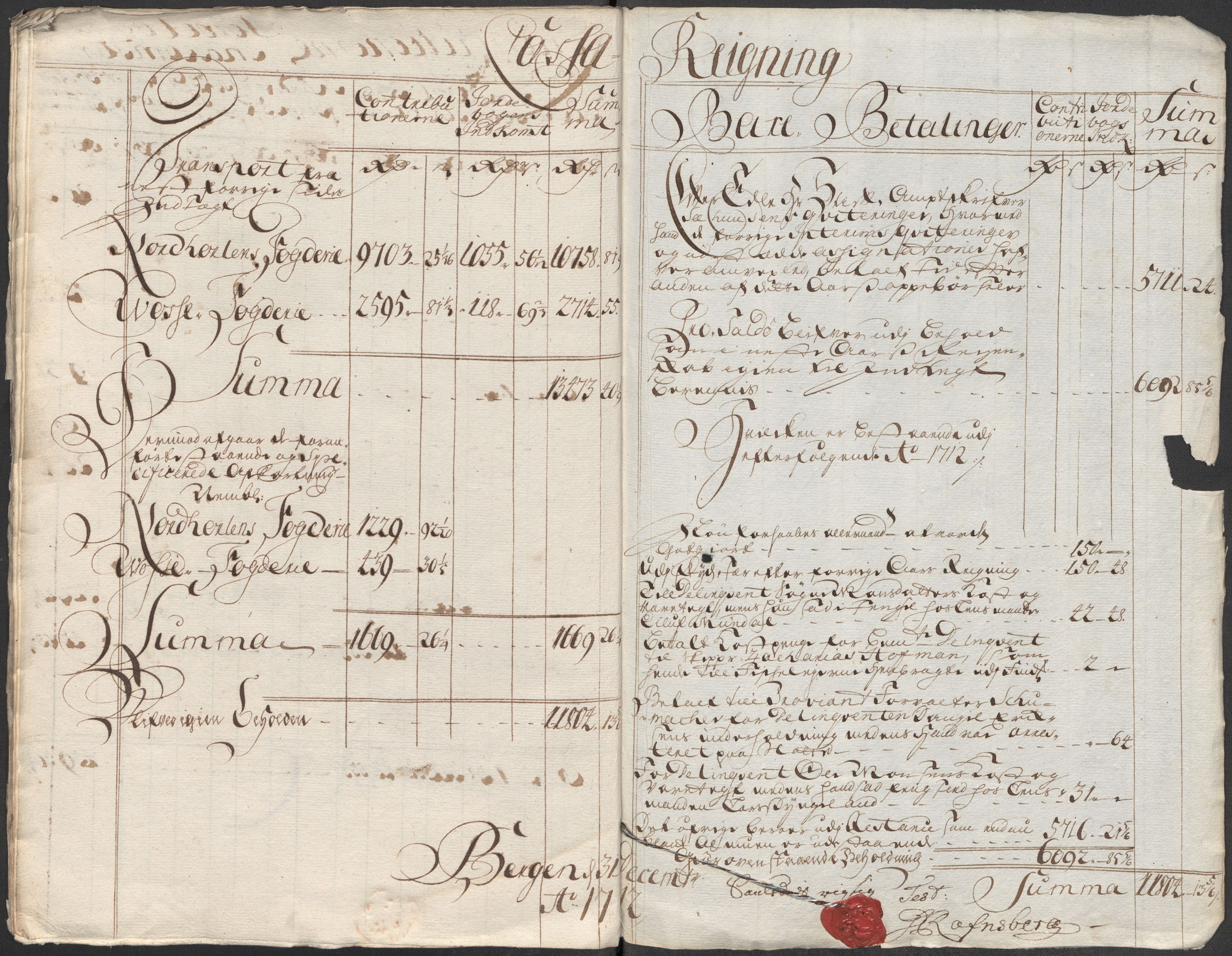 Rentekammeret inntil 1814, Reviderte regnskaper, Fogderegnskap, AV/RA-EA-4092/R51/L3194: Fogderegnskap Nordhordland og Voss, 1712, s. 24