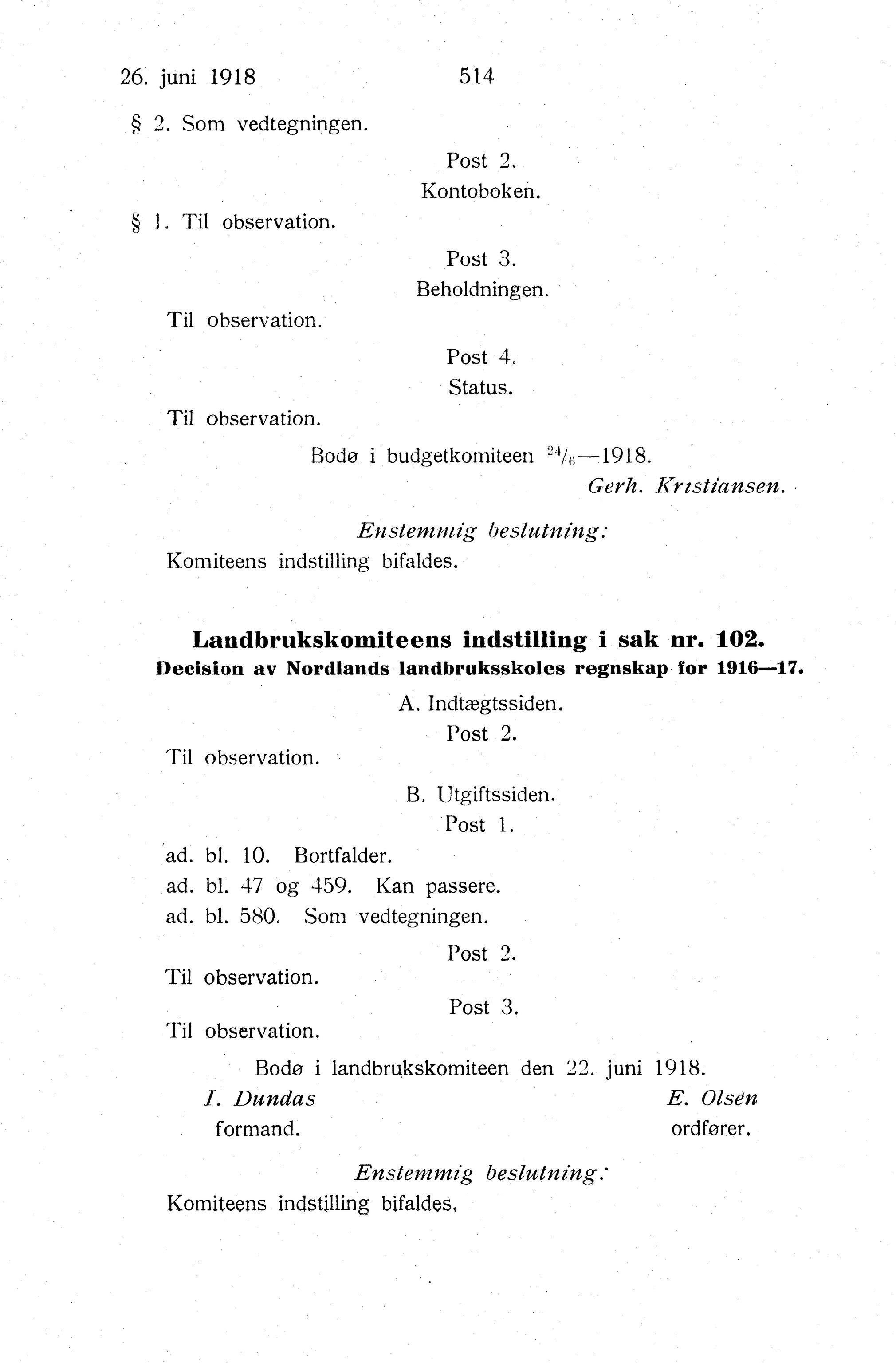 Nordland Fylkeskommune. Fylkestinget, AIN/NFK-17/176/A/Ac/L0041: Fylkestingsforhandlinger 1918, 1918