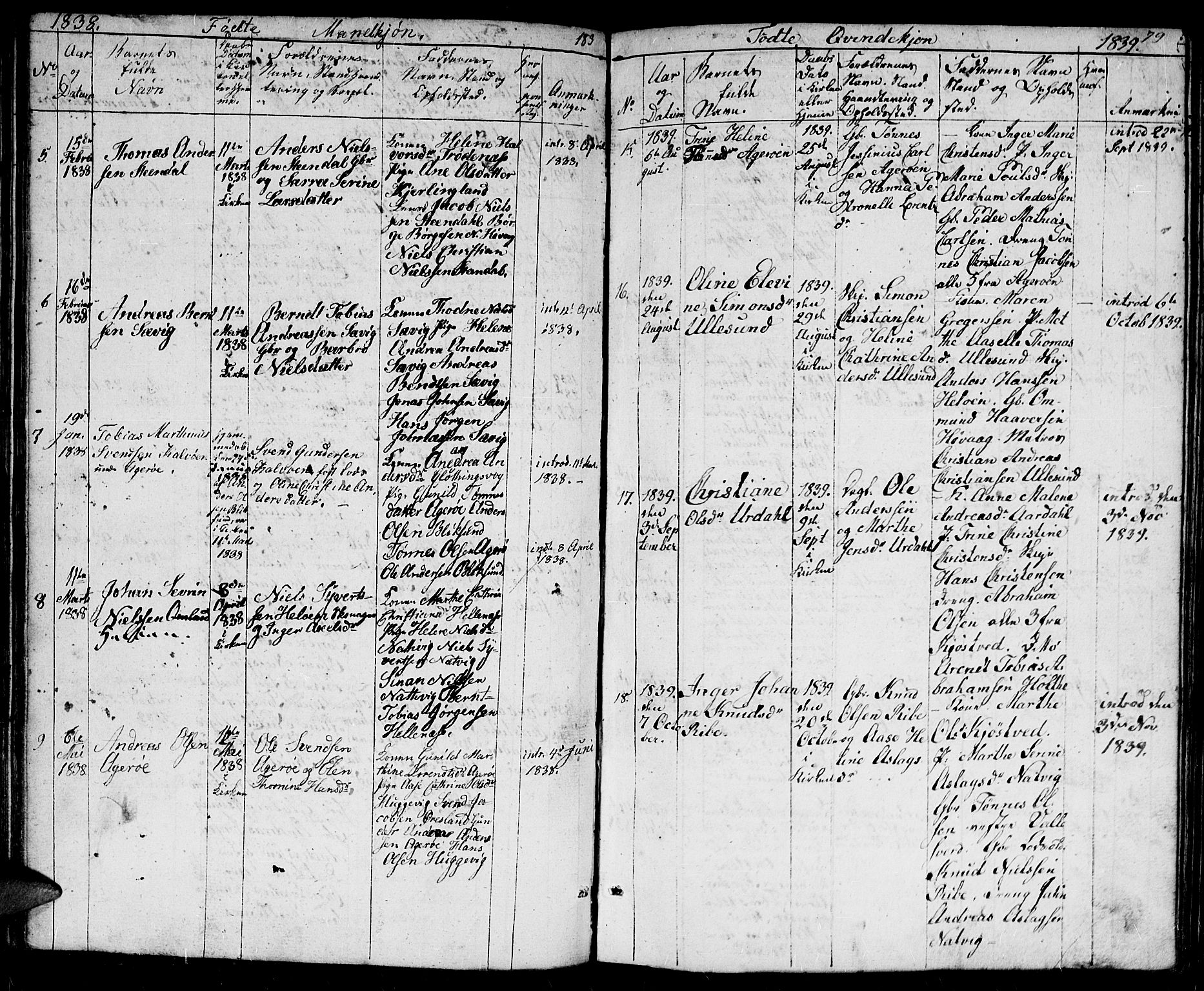 Høvåg sokneprestkontor, AV/SAK-1111-0025/F/Fb/L0001: Klokkerbok nr. B 1, 1817-1846, s. 79