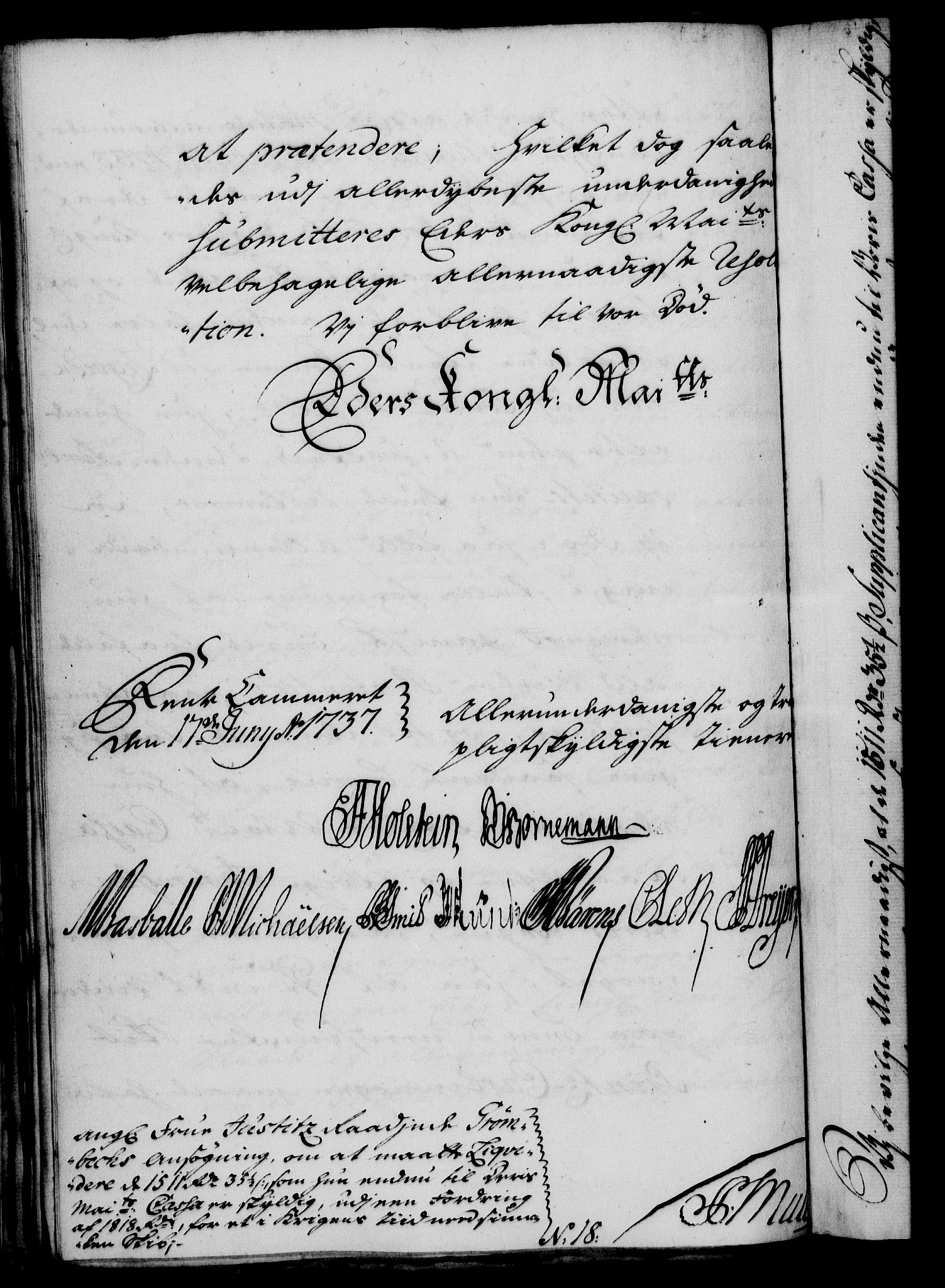 Rentekammeret, Kammerkanselliet, RA/EA-3111/G/Gf/Gfa/L0020: Norsk relasjons- og resolusjonsprotokoll (merket RK 52.20), 1737, s. 441