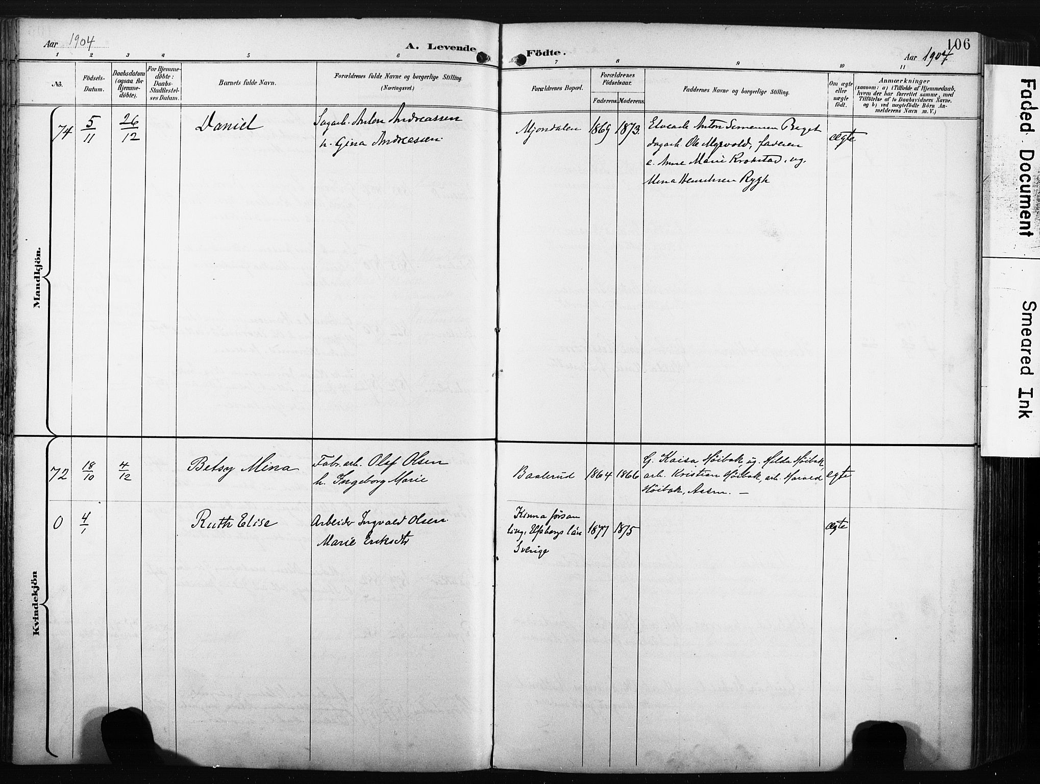 Nedre Eiker kirkebøker, AV/SAKO-A-612/F/Fa/L0005: Ministerialbok nr. 5, 1898-1905, s. 106