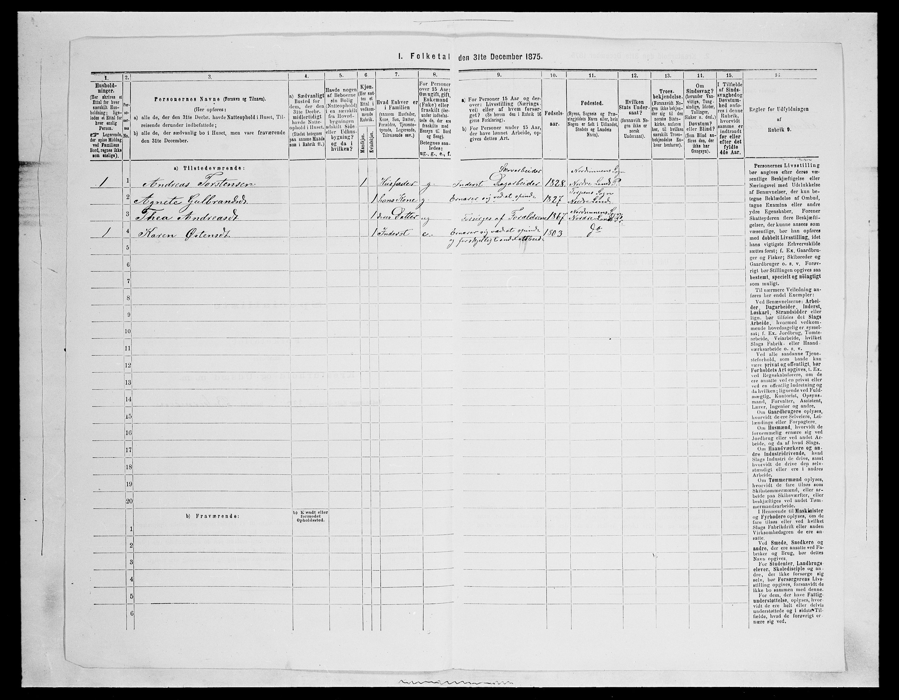 SAH, Folketelling 1875 for 0538P Nordre Land prestegjeld, 1875, s. 486