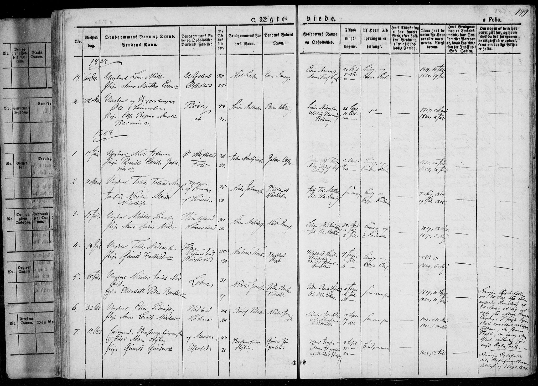 Sør-Audnedal sokneprestkontor, AV/SAK-1111-0039/F/Fa/Fab/L0006: Ministerialbok nr. A 6, 1829-1855, s. 199