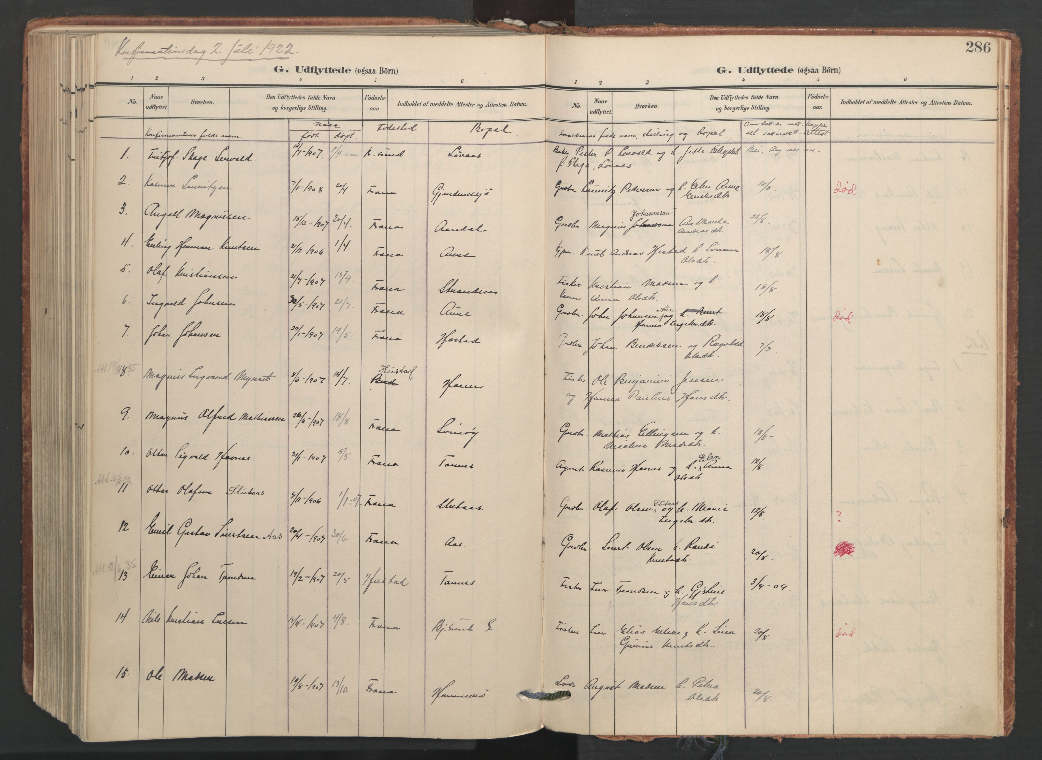 Ministerialprotokoller, klokkerbøker og fødselsregistre - Møre og Romsdal, AV/SAT-A-1454/565/L0751: Ministerialbok nr. 565A05, 1905-1979, s. 286