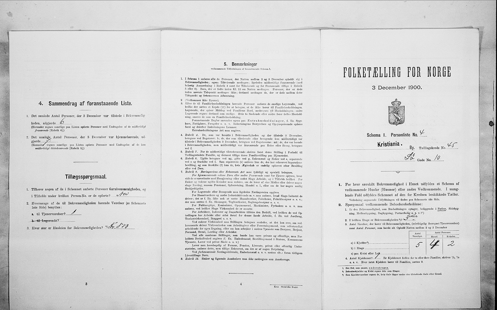 SAO, Folketelling 1900 for 0301 Kristiania kjøpstad, 1900, s. 95135