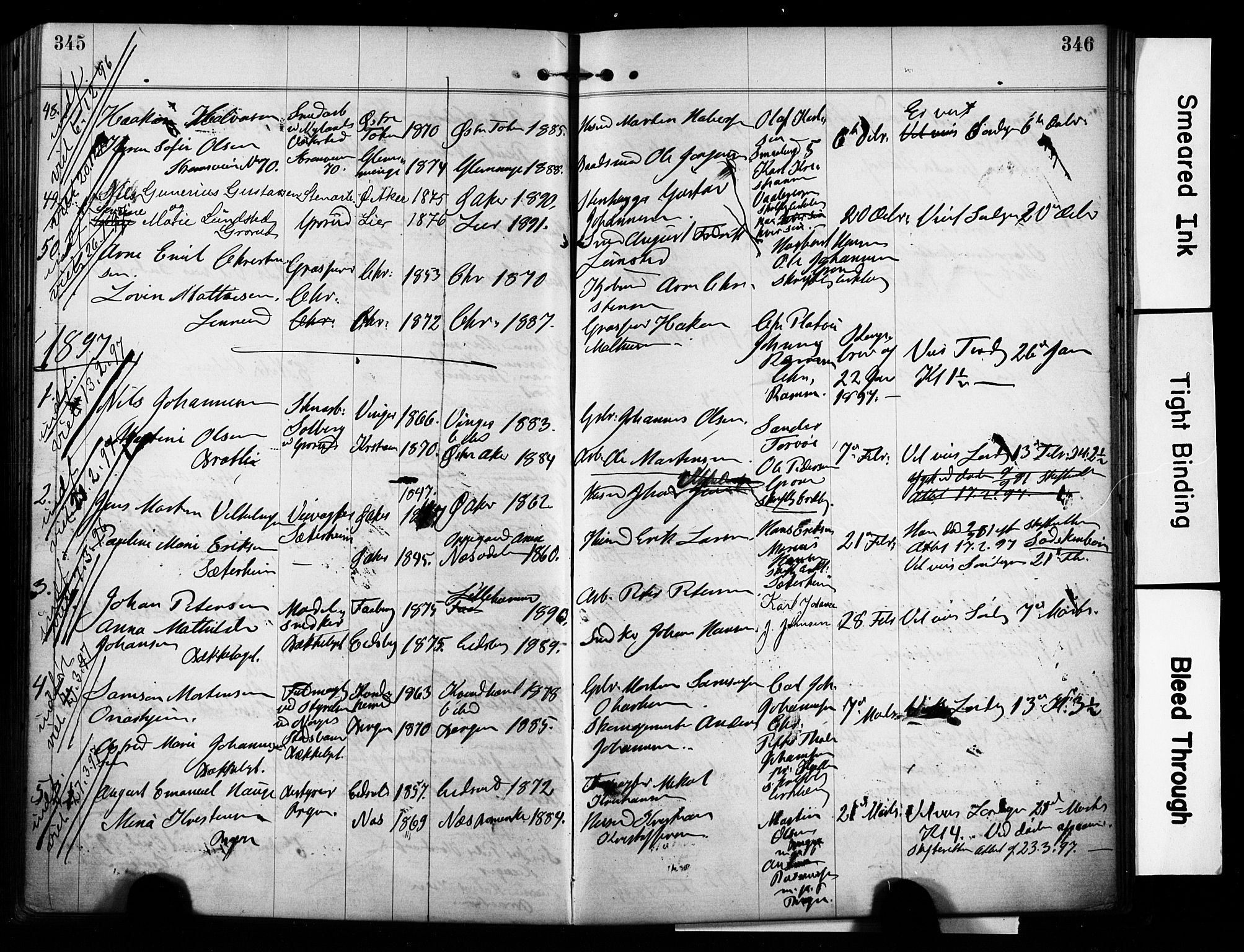 Østre Aker prestekontor Kirkebøker, AV/SAO-A-10840/H/Ha/L0004: Lysningsprotokoll nr. I 4, 1878-1901, s. 345-346