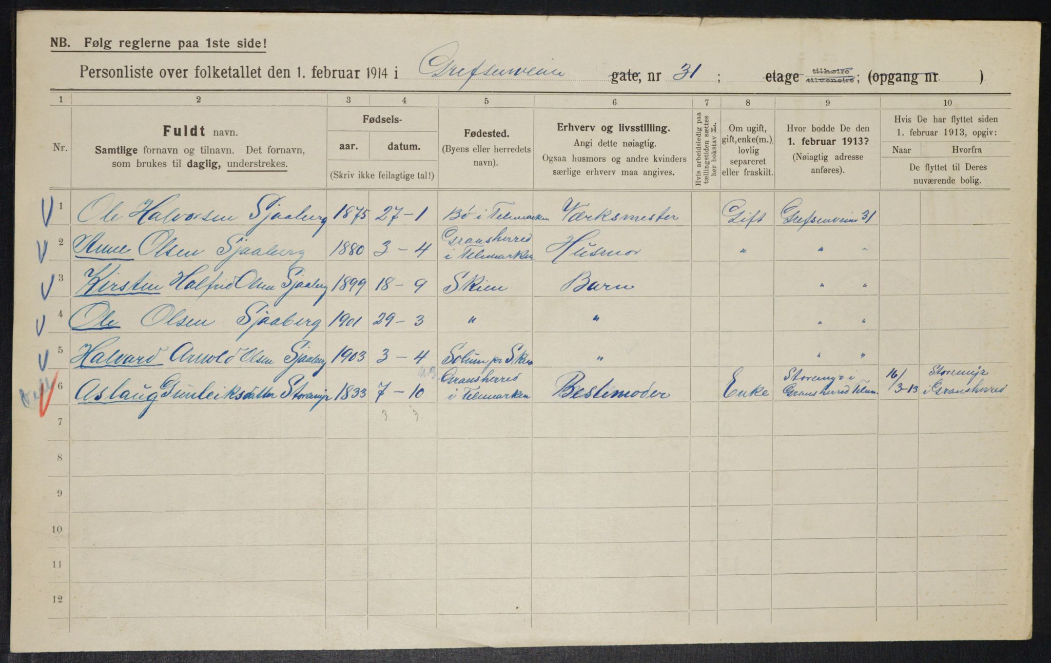 OBA, Kommunal folketelling 1.2.1914 for Kristiania, 1914, s. 29820