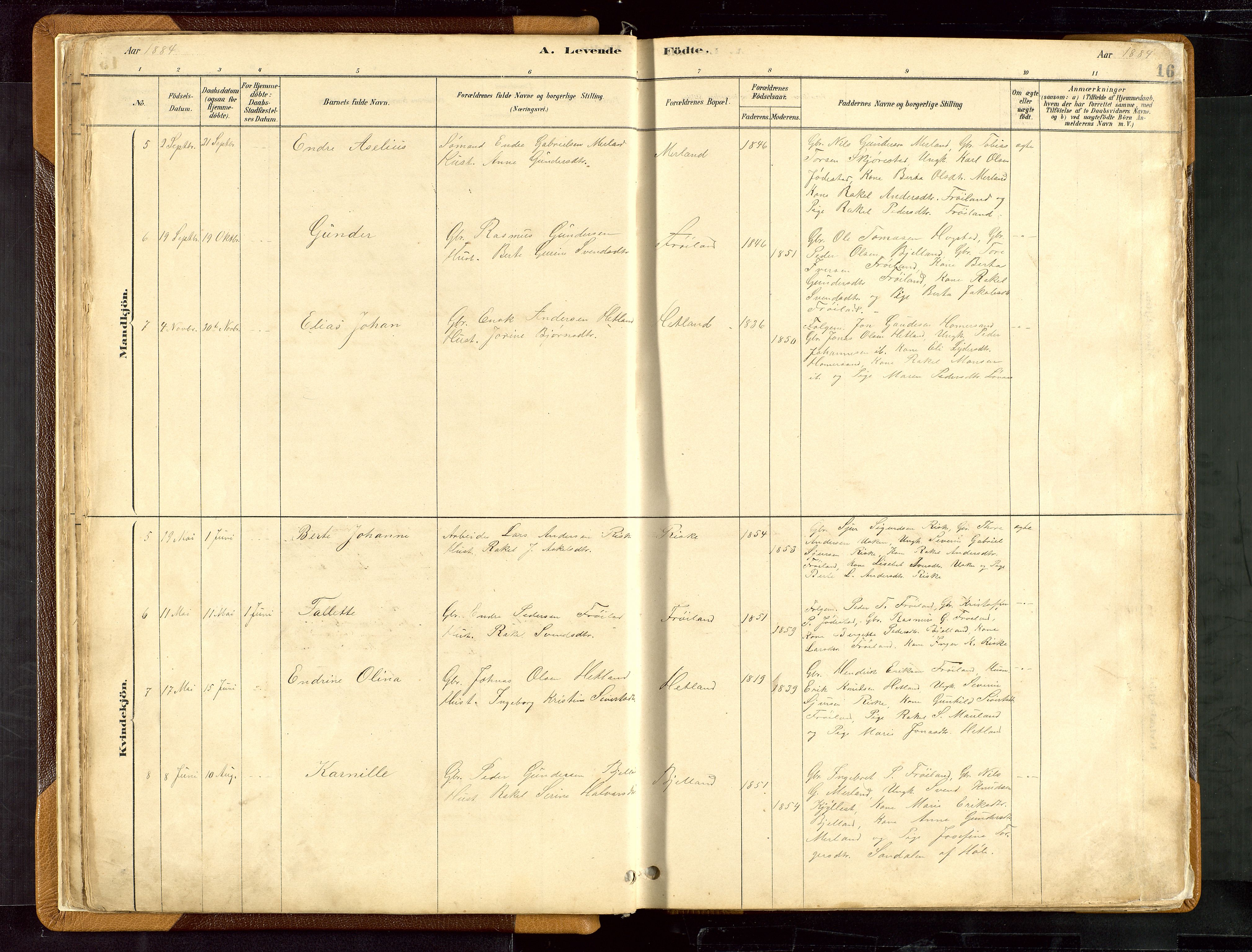 Hetland sokneprestkontor, SAST/A-101826/30/30BB/L0007: Klokkerbok nr. B 7, 1878-1910, s. 16