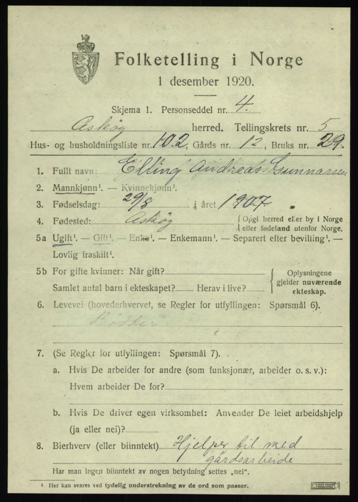 SAB, Folketelling 1920 for 1247 Askøy herred, 1920, s. 10054