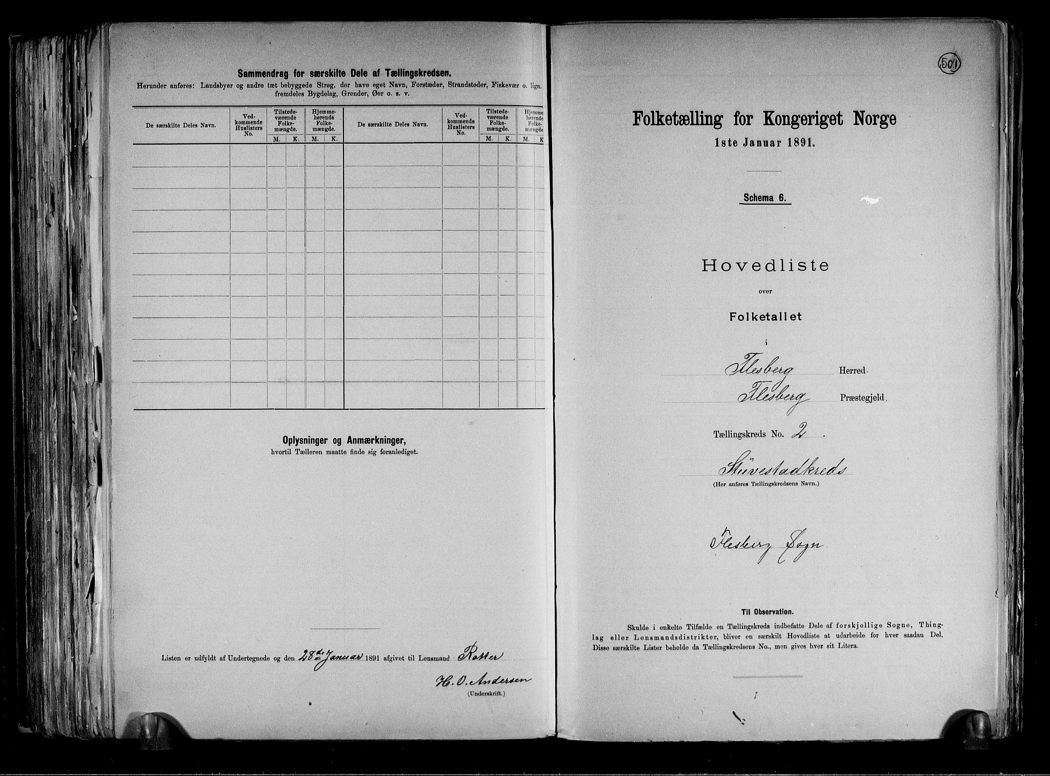 RA, Folketelling 1891 for 0631 Flesberg herred, 1891, s. 6