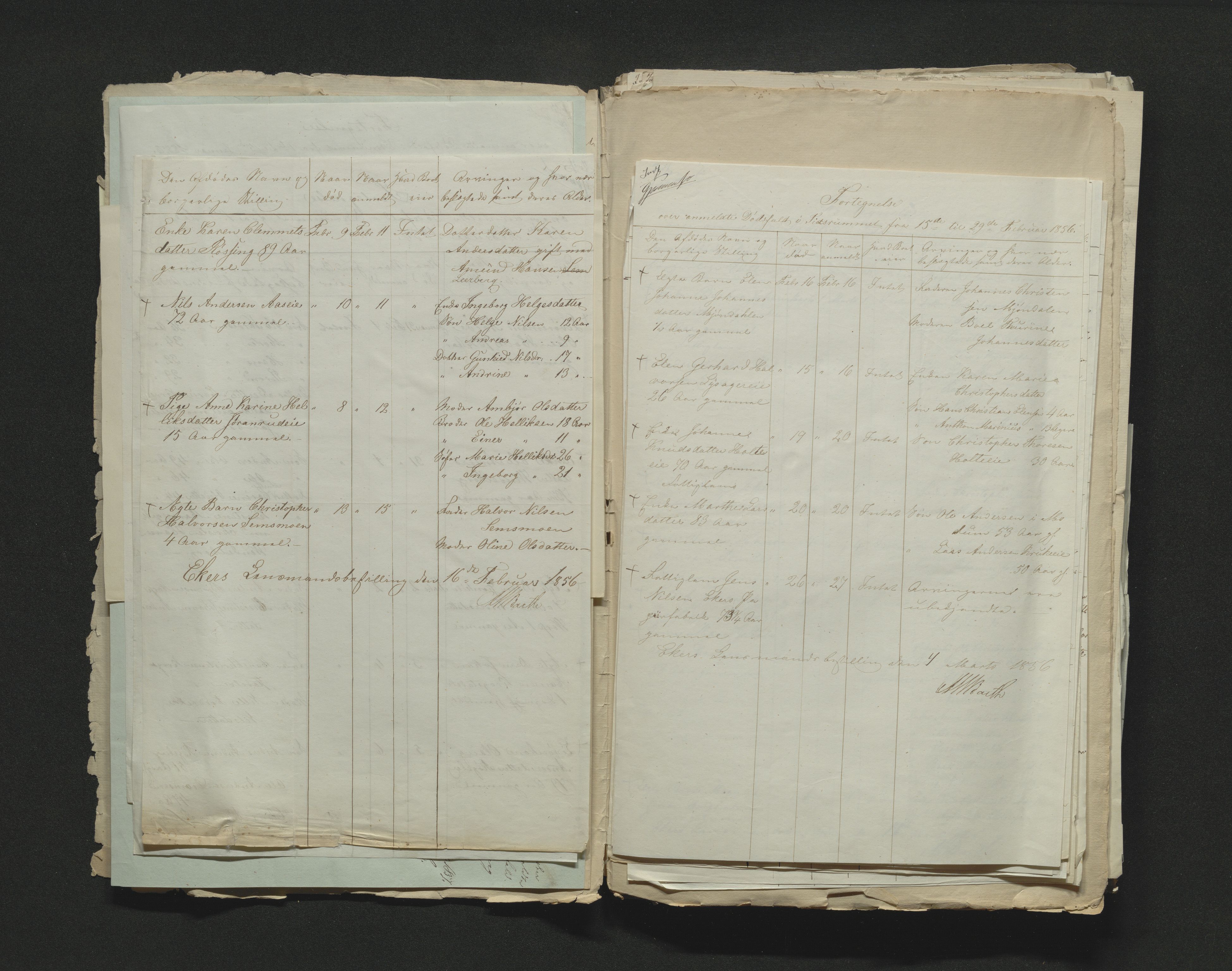 Eiker, Modum og Sigdal sorenskriveri, AV/SAKO-A-123/H/Ha/Hab/L0009: Dødsfallsmeldinger, 1854-1857, s. 271