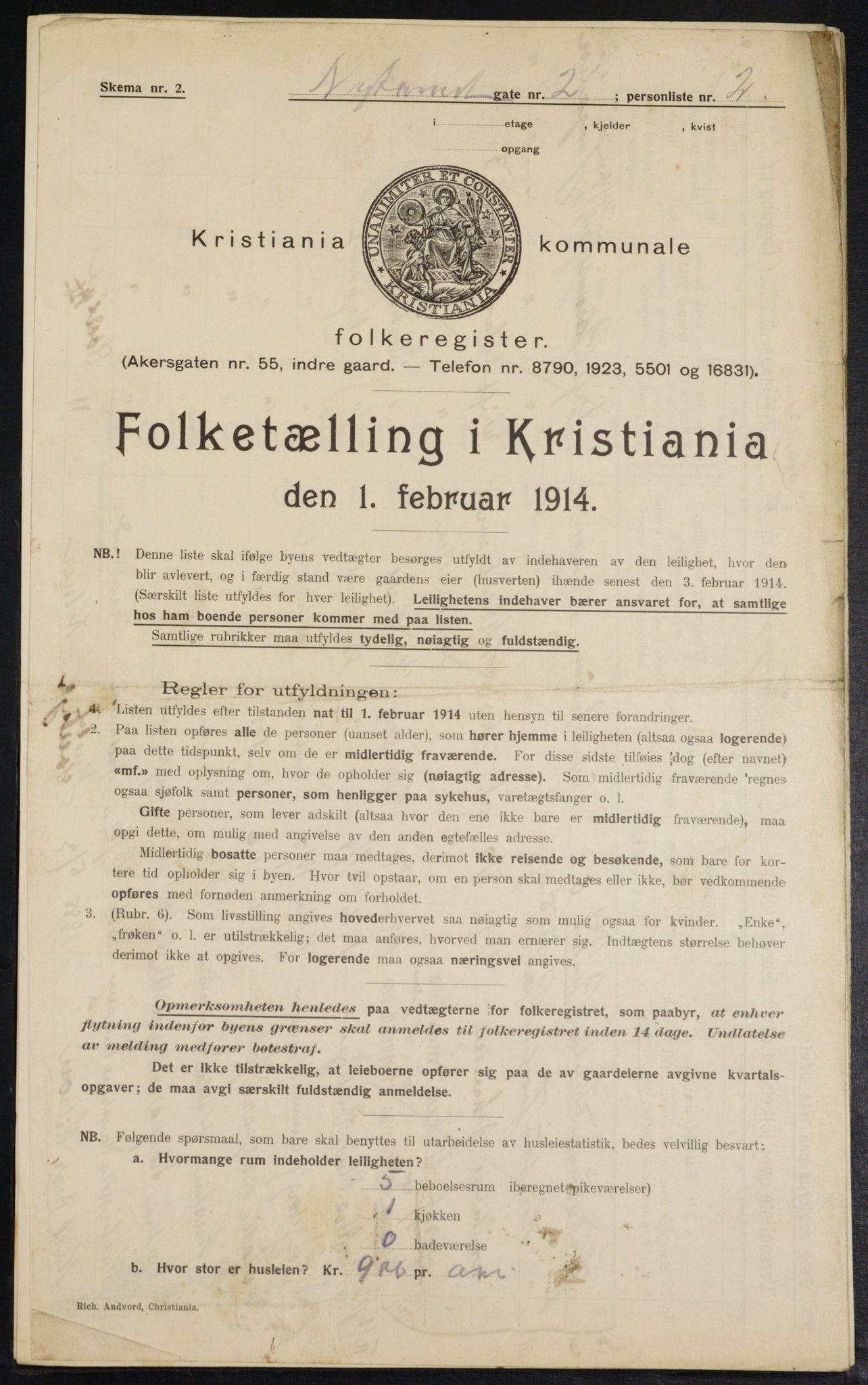 OBA, Kommunal folketelling 1.2.1914 for Kristiania, 1914, s. 74036