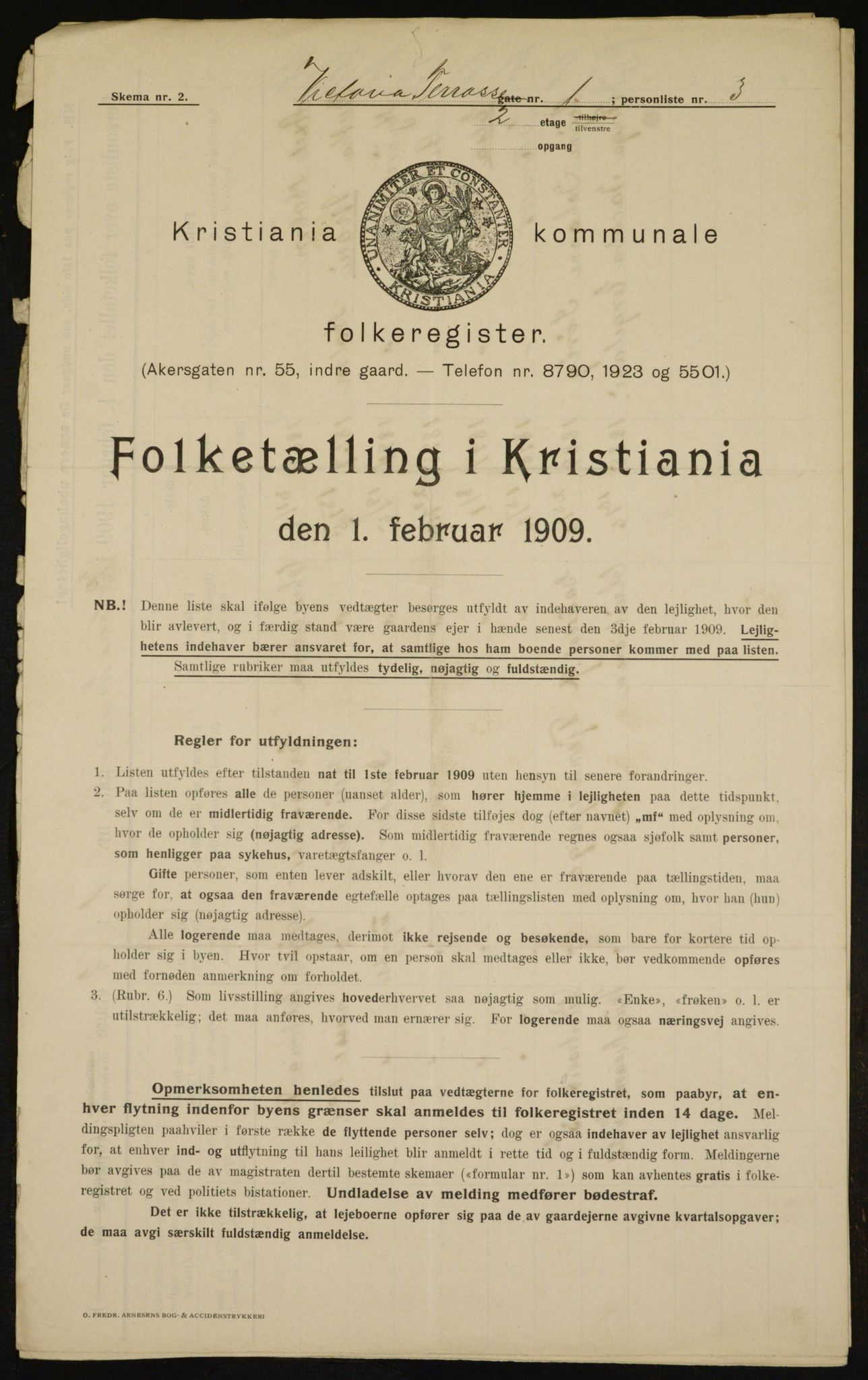 OBA, Kommunal folketelling 1.2.1909 for Kristiania kjøpstad, 1909, s. 112012