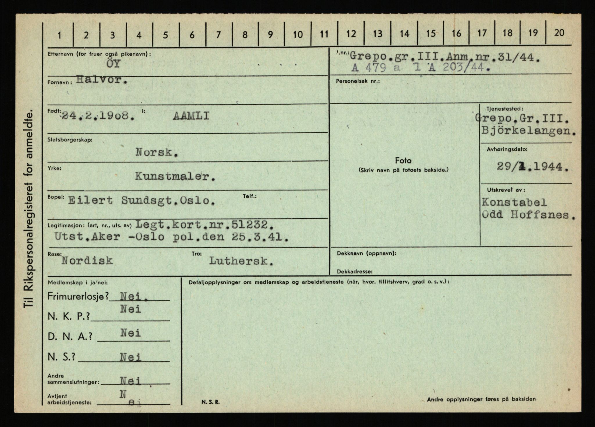 Statspolitiet - Hovedkontoret / Osloavdelingen, AV/RA-S-1329/C/Ca/L0016: Uberg - Øystese, 1943-1945, s. 4186