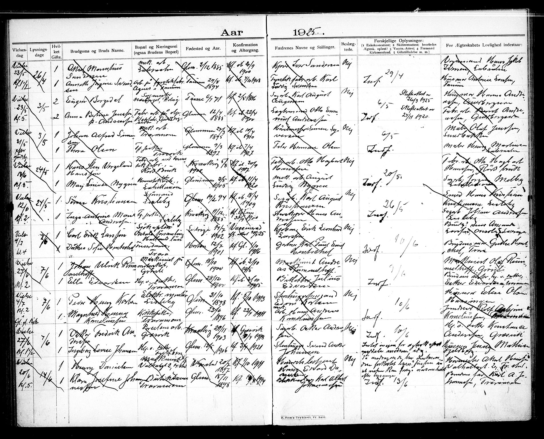 Glemmen prestekontor Kirkebøker, AV/SAO-A-10908/H/Ha/L0001: Lysningsprotokoll nr. 1, 1909-1931