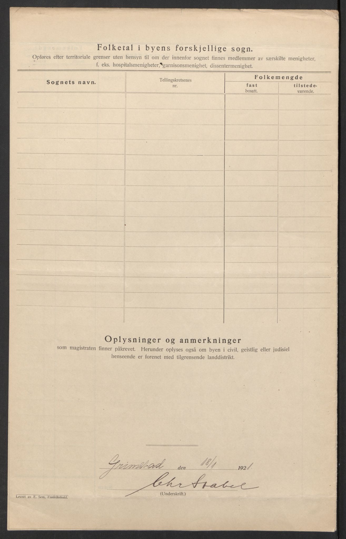 SAK, Folketelling 1920 for 0904 Grimstad kjøpstad, 1920, s. 5