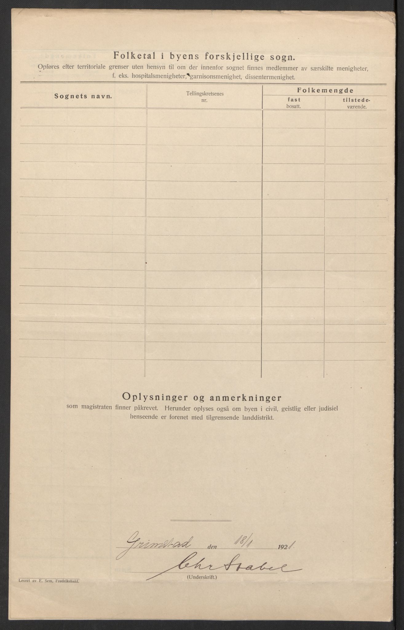 SAK, Folketelling 1920 for 0904 Grimstad kjøpstad, 1920, s. 5