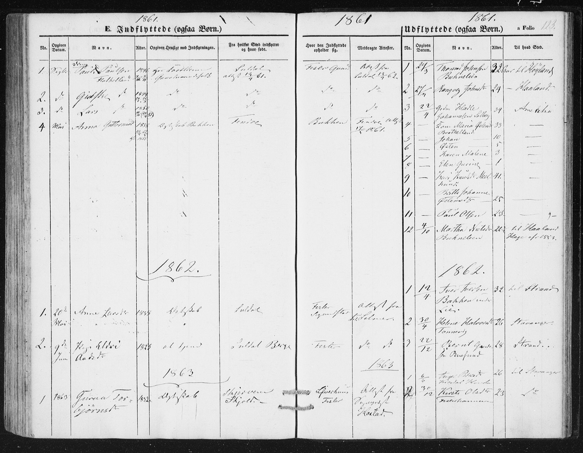 Hjelmeland sokneprestkontor, SAST/A-101843/01/IV/L0010: Ministerialbok nr. A 10, 1851-1871, s. 123