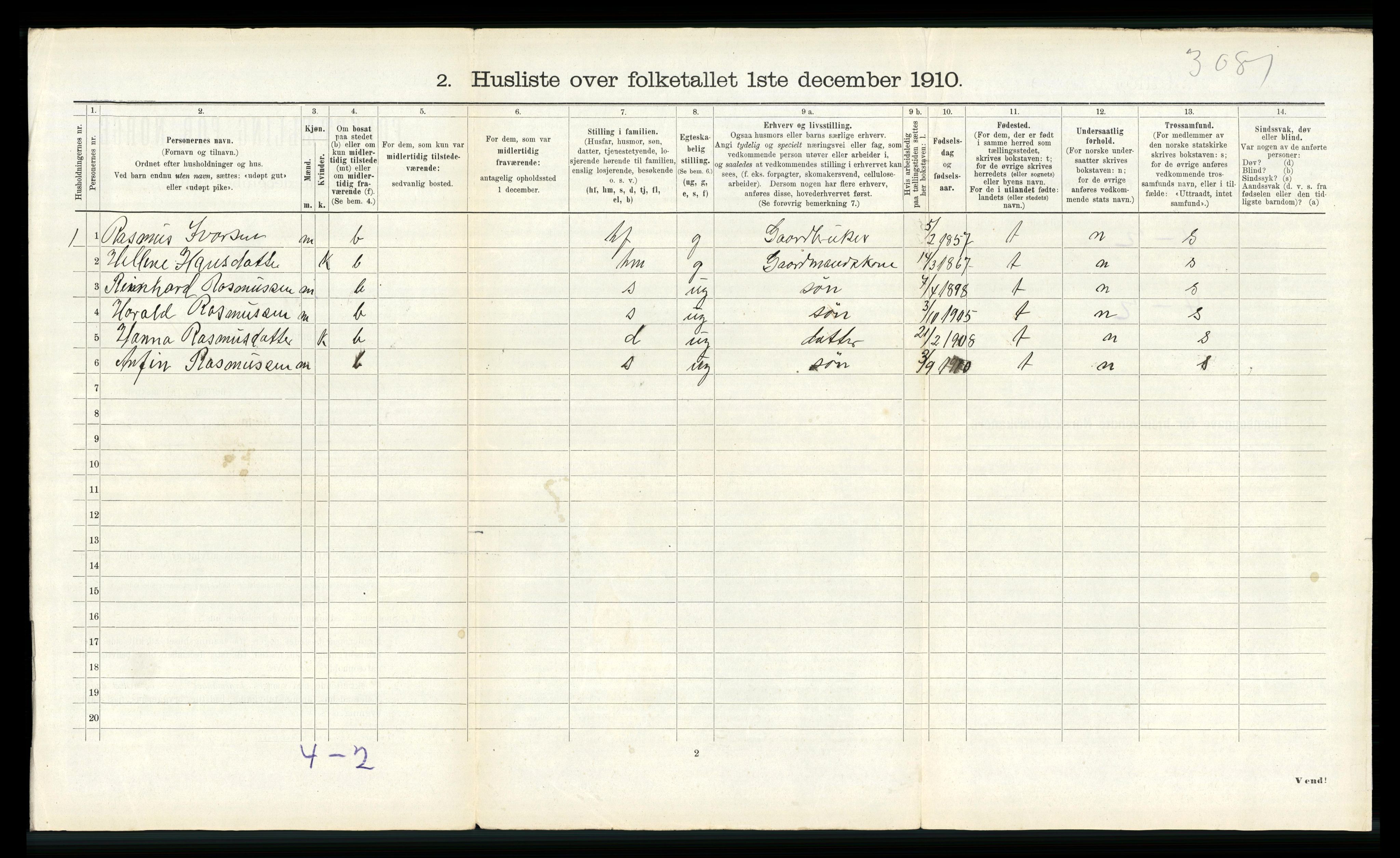 RA, Folketelling 1910 for 1433 Naustdal herred, 1910, s. 638