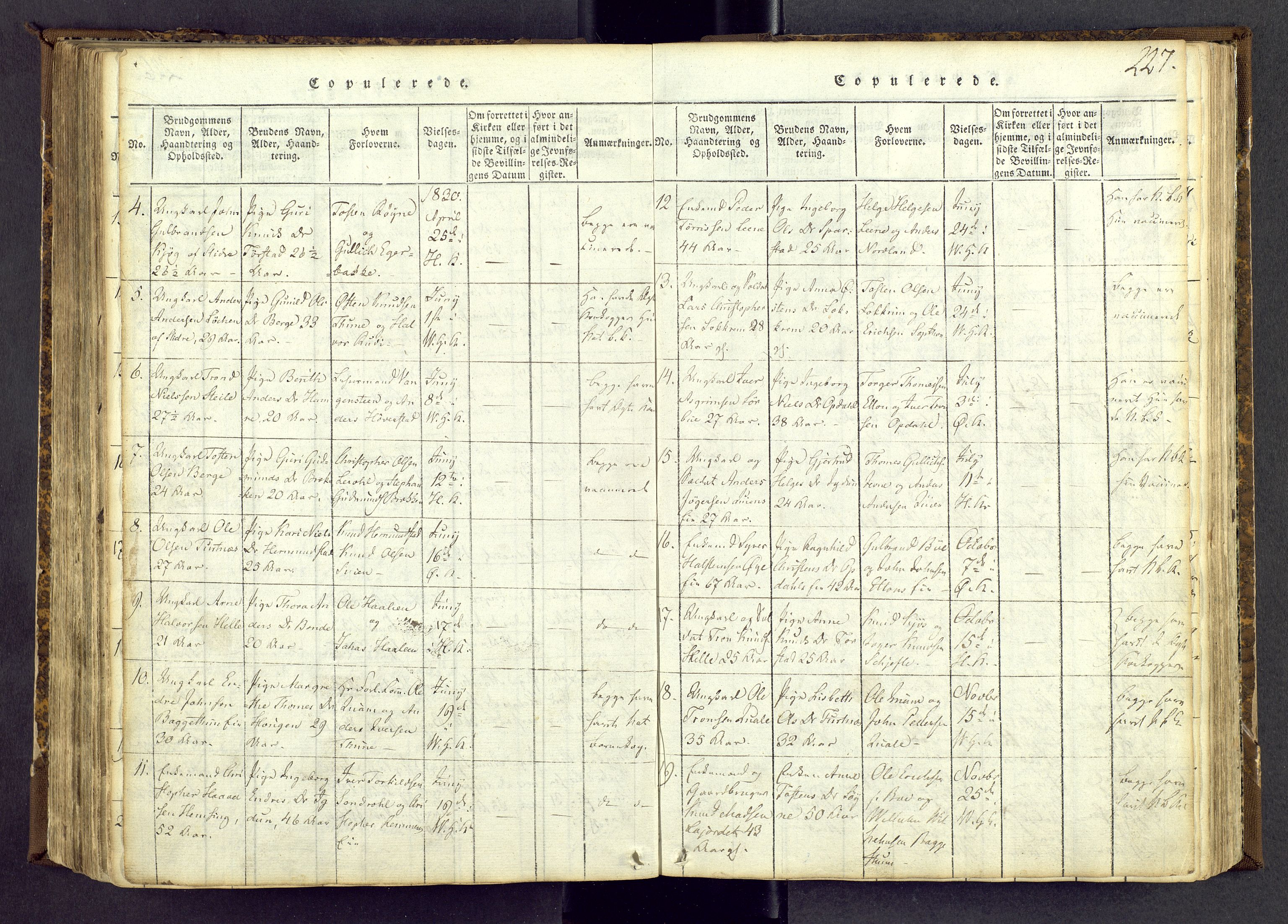 Vang prestekontor, Valdres, AV/SAH-PREST-140/H/Ha/L0004: Ministerialbok nr. 4, 1814-1831, s. 227