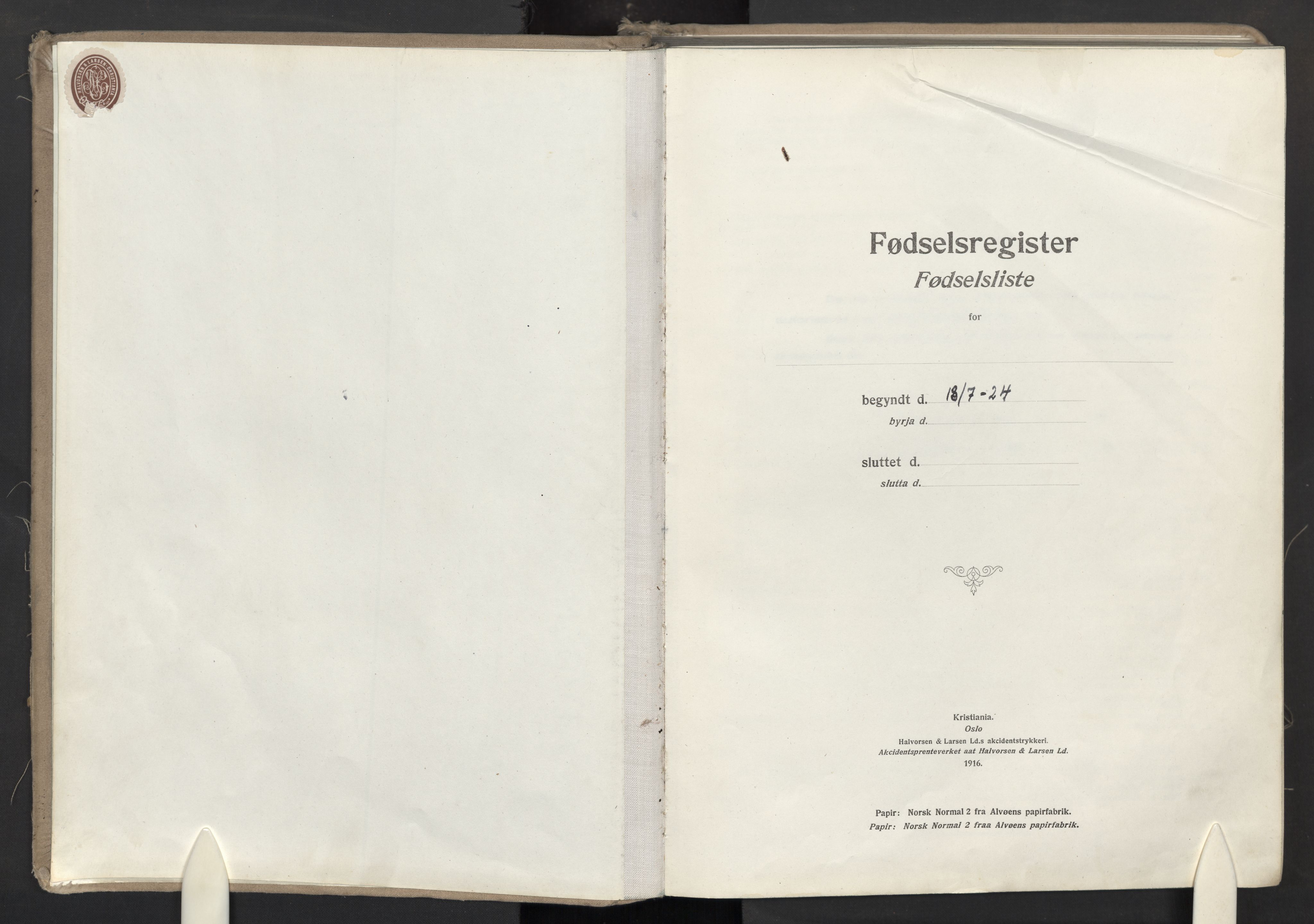 Eidsvoll prestekontor Kirkebøker, SAO/A-10888: Fødselsregister nr. I 2, 1924-1937