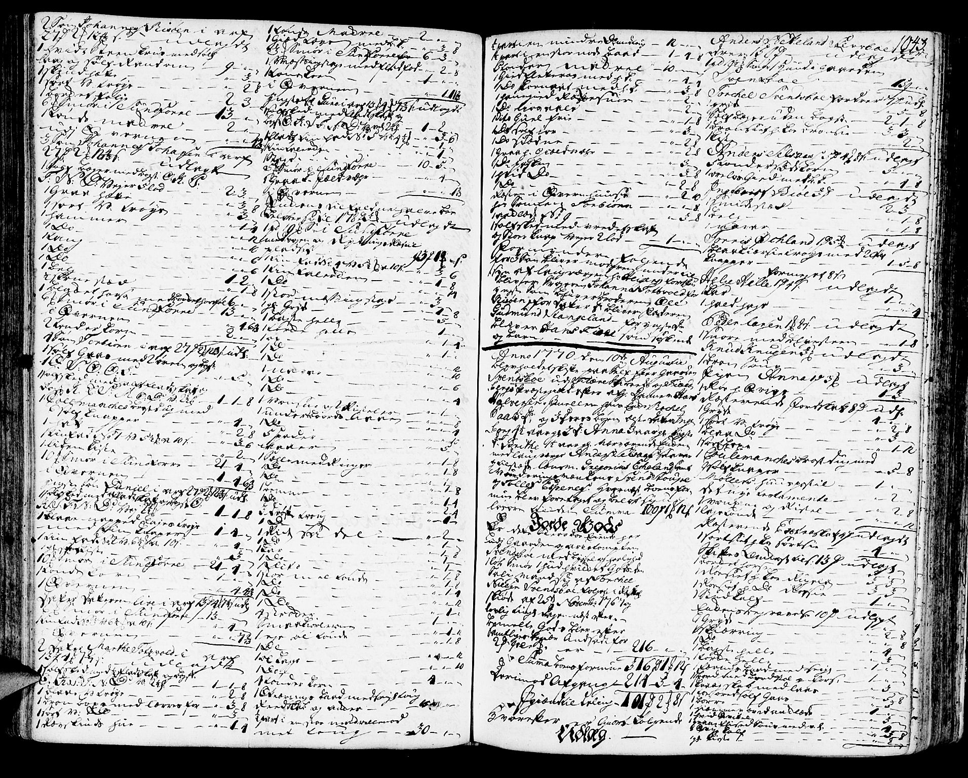Sunnhordland sorenskrivar, SAB/A-2401/1/H/Ha/Haa/L0007: Skifteprotokollar. Register på lesesal. Fol. 901- ut, 1768-1773, s. 1042b-1043a