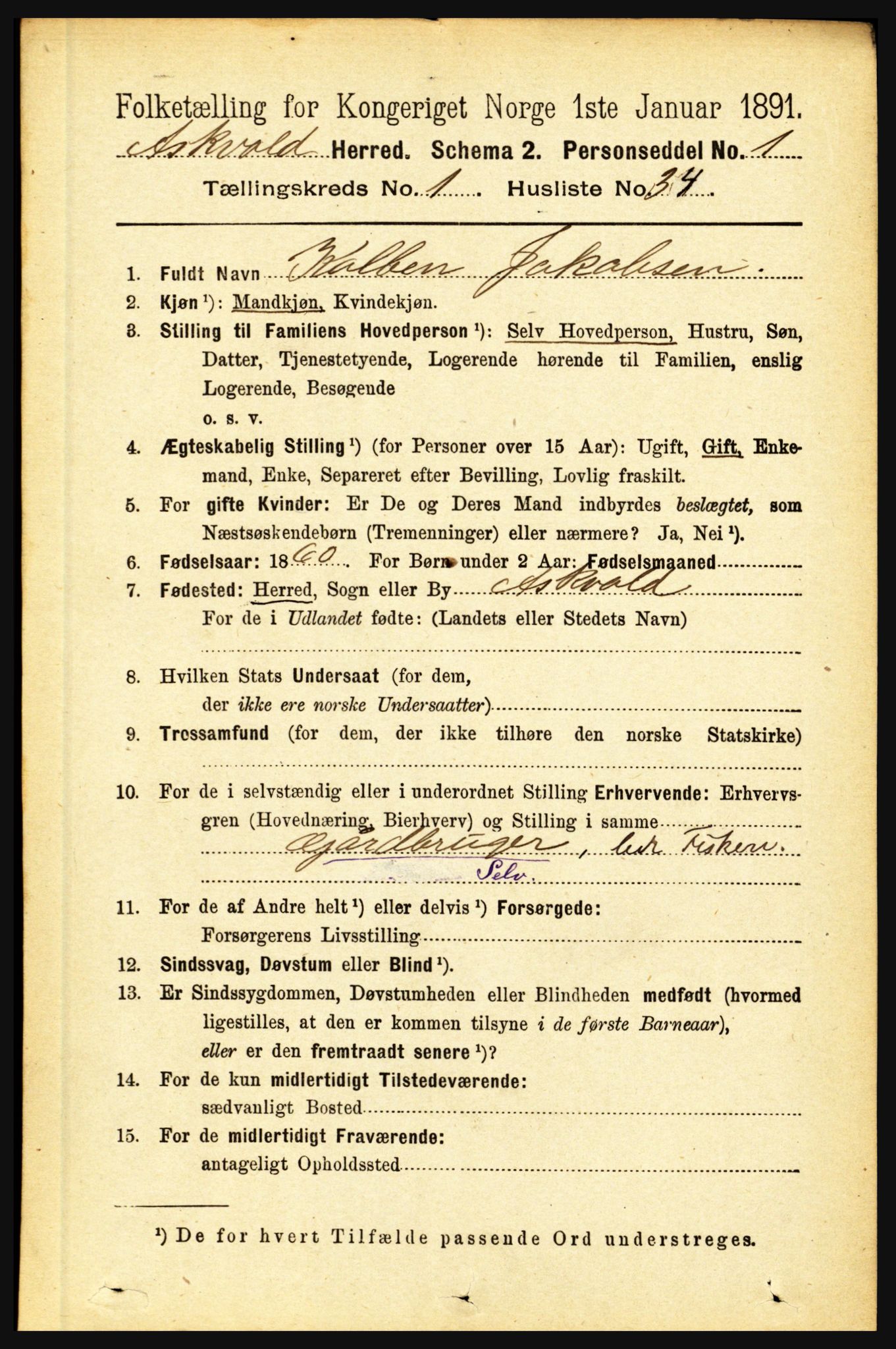 RA, Folketelling 1891 for 1428 Askvoll herred, 1891, s. 277