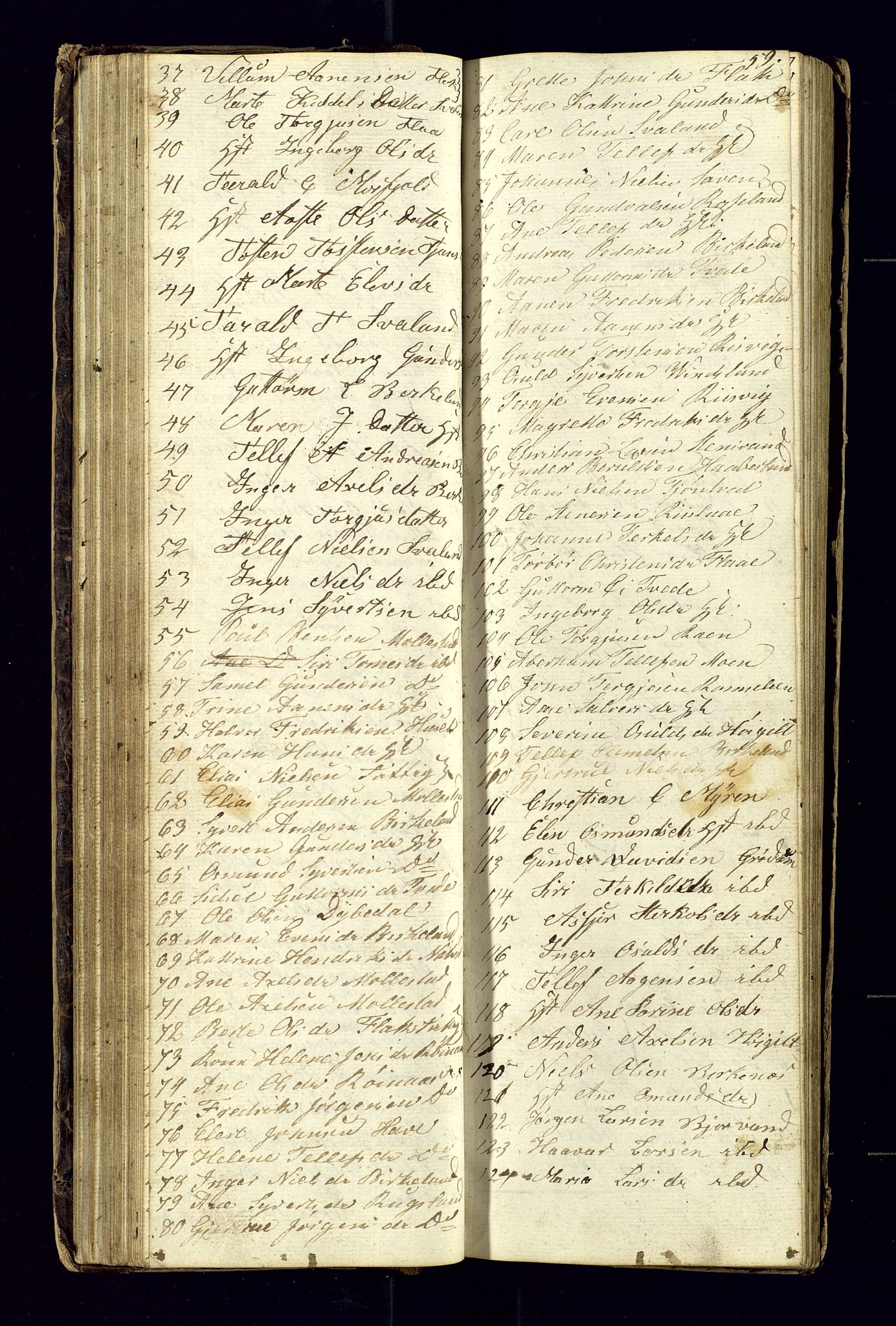 Birkenes sokneprestkontor, AV/SAK-1111-0004/F/Fc/L0002: Kommunikantprotokoll nr. C-2, 1839-1849, s. 59